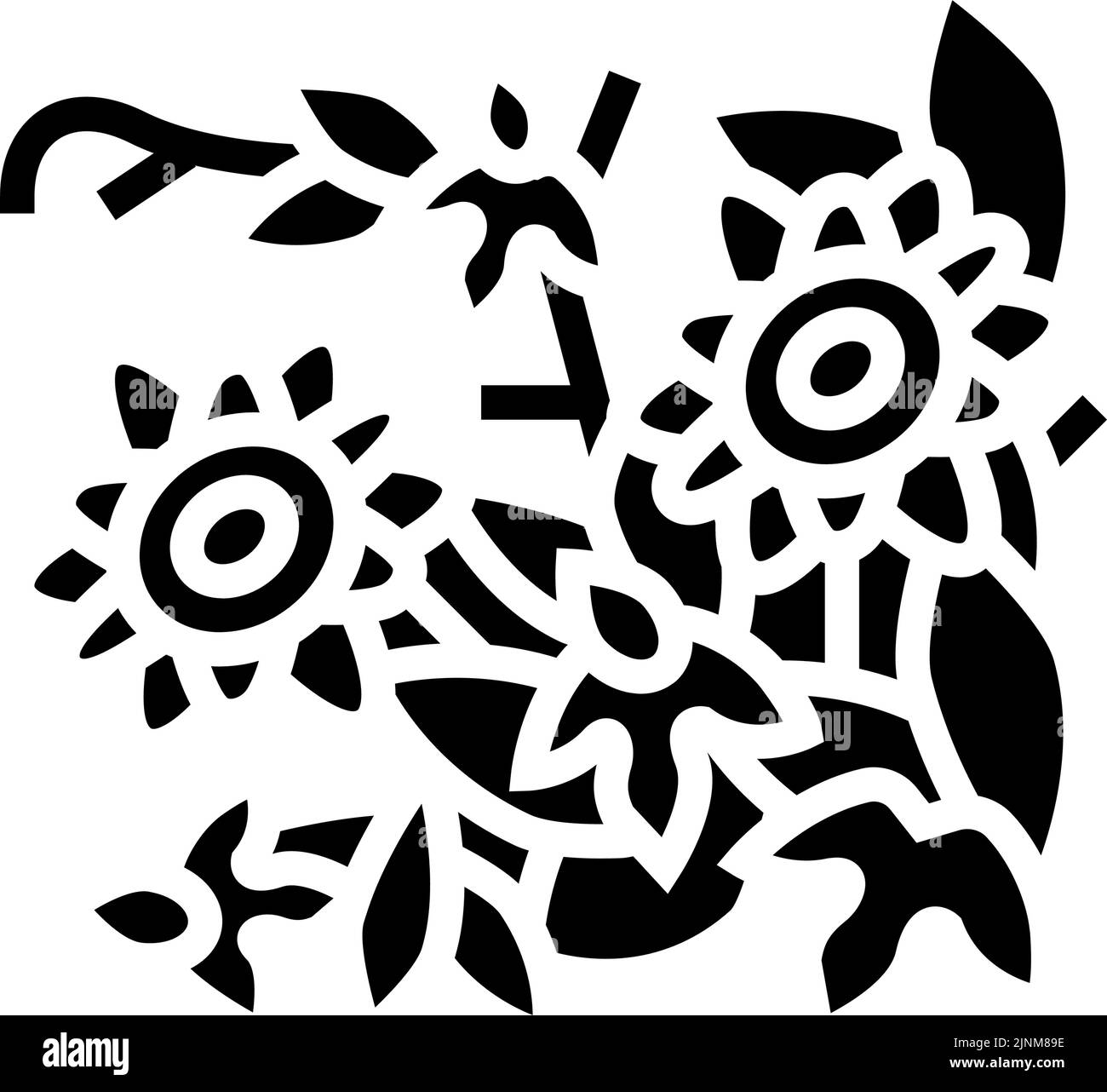 passiflora fleur liana glyphe icône illustration vectorielle Illustration de Vecteur