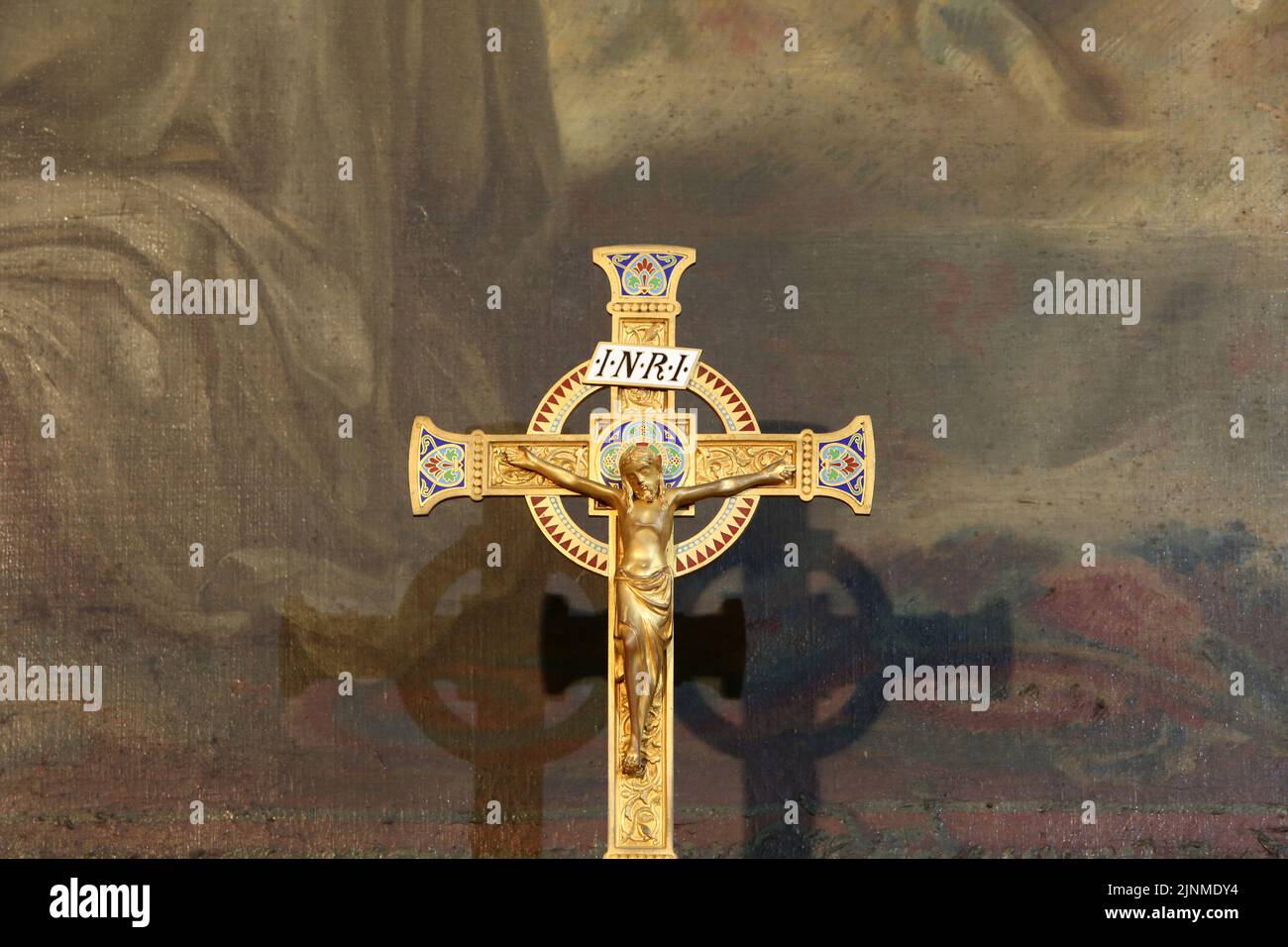 Jésus-Christ sur la croix. Chapelle Saint-Cloud. Église Saint-Clodoald. Saint-Cloud. Ile-de-France. France. Europe. Banque D'Images