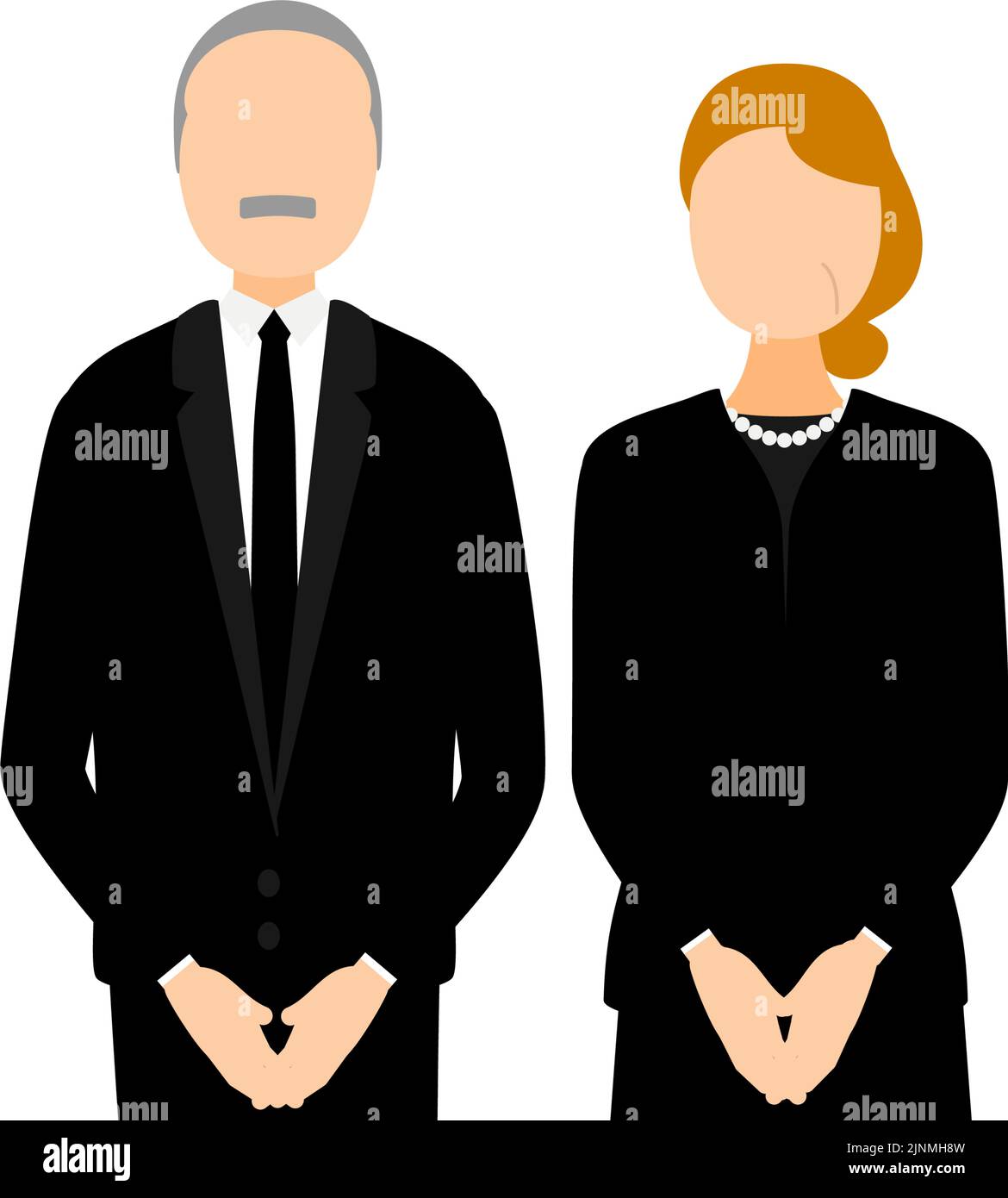 Couple senior vêtu d'une robe de cérémonie Illustration de Vecteur