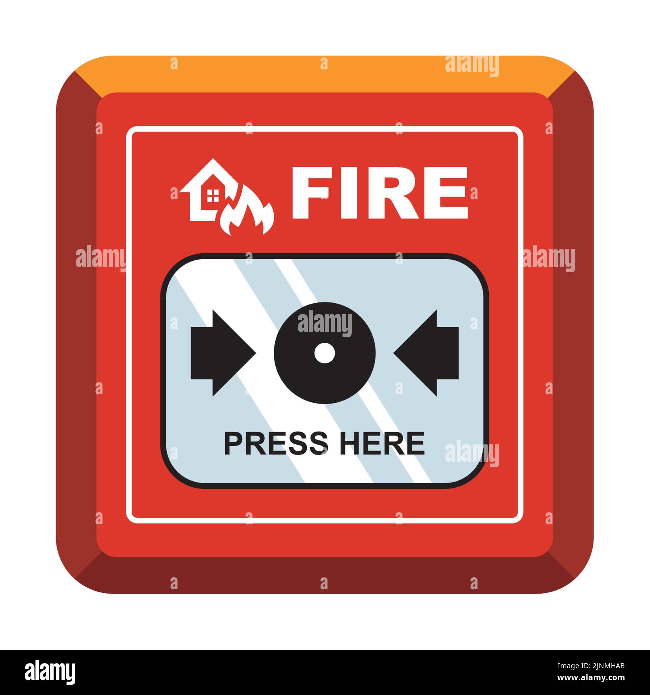 dispositif de lutte contre l'incendie rouge avec un bouton pour appeler les pompiers. illustration vectorielle plate. Illustration de Vecteur
