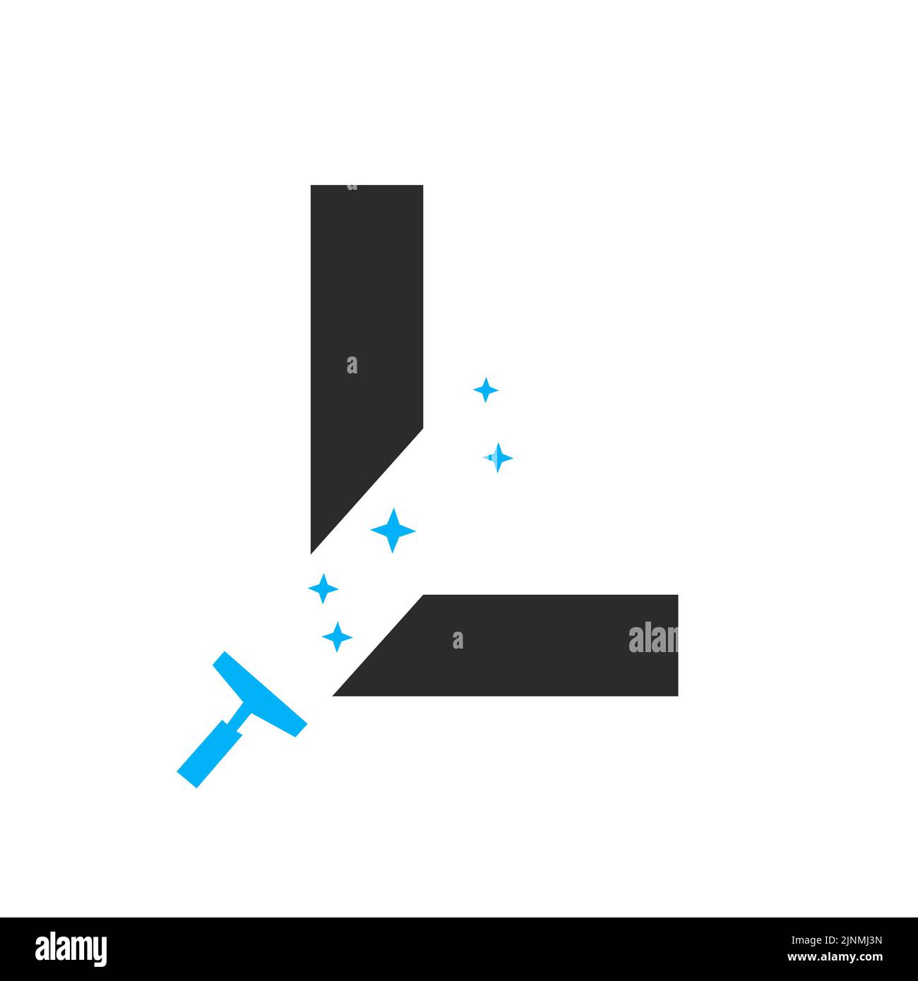 Concept du logo de nettoyage de la maison Letter L pour modèle Vector de symbole de service de chambre à balai-maid Illustration de Vecteur