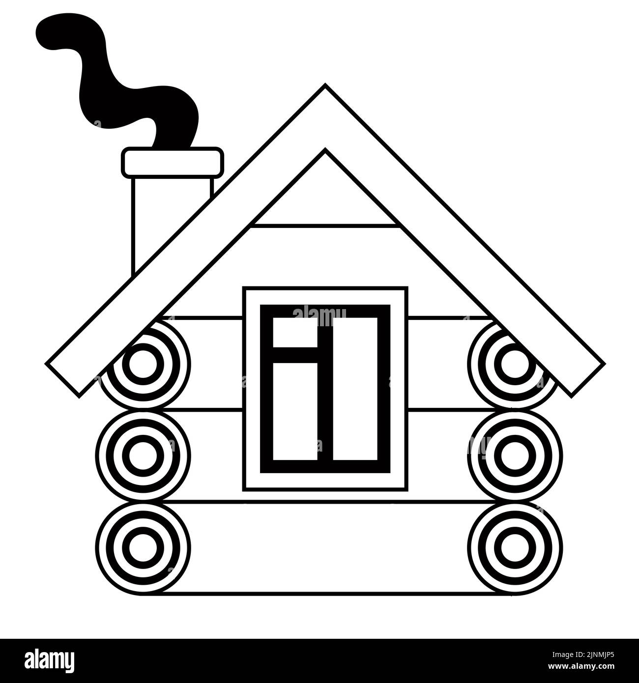 icône linéaire d'une ancienne maison en bois. illustration vectorielle plate. Illustration de Vecteur