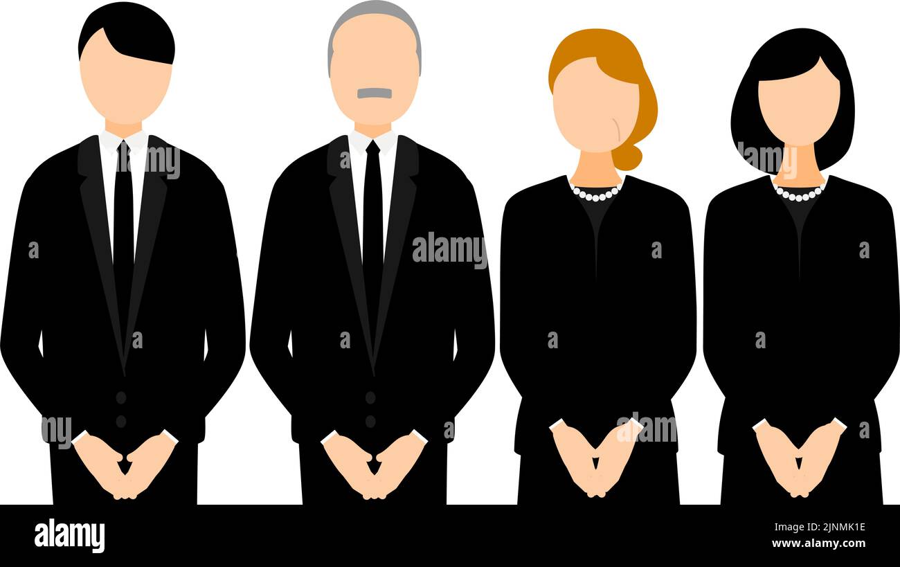 Couple senior et jeune couple vêtus en cérémonie Illustration de Vecteur