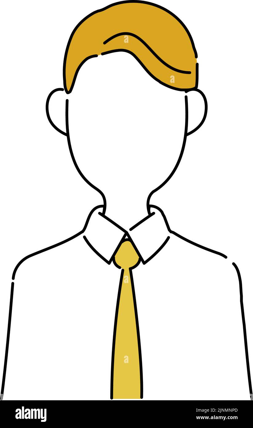 Illustration de la pose sans visage, corps supérieur du travailleur de bureau, immobile Illustration de Vecteur