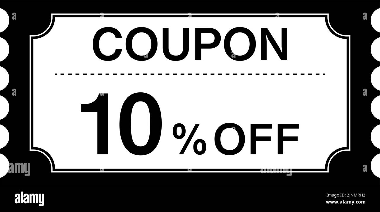 Un bon de réduction simple de 10 % pour faire du shopping Illustration de Vecteur