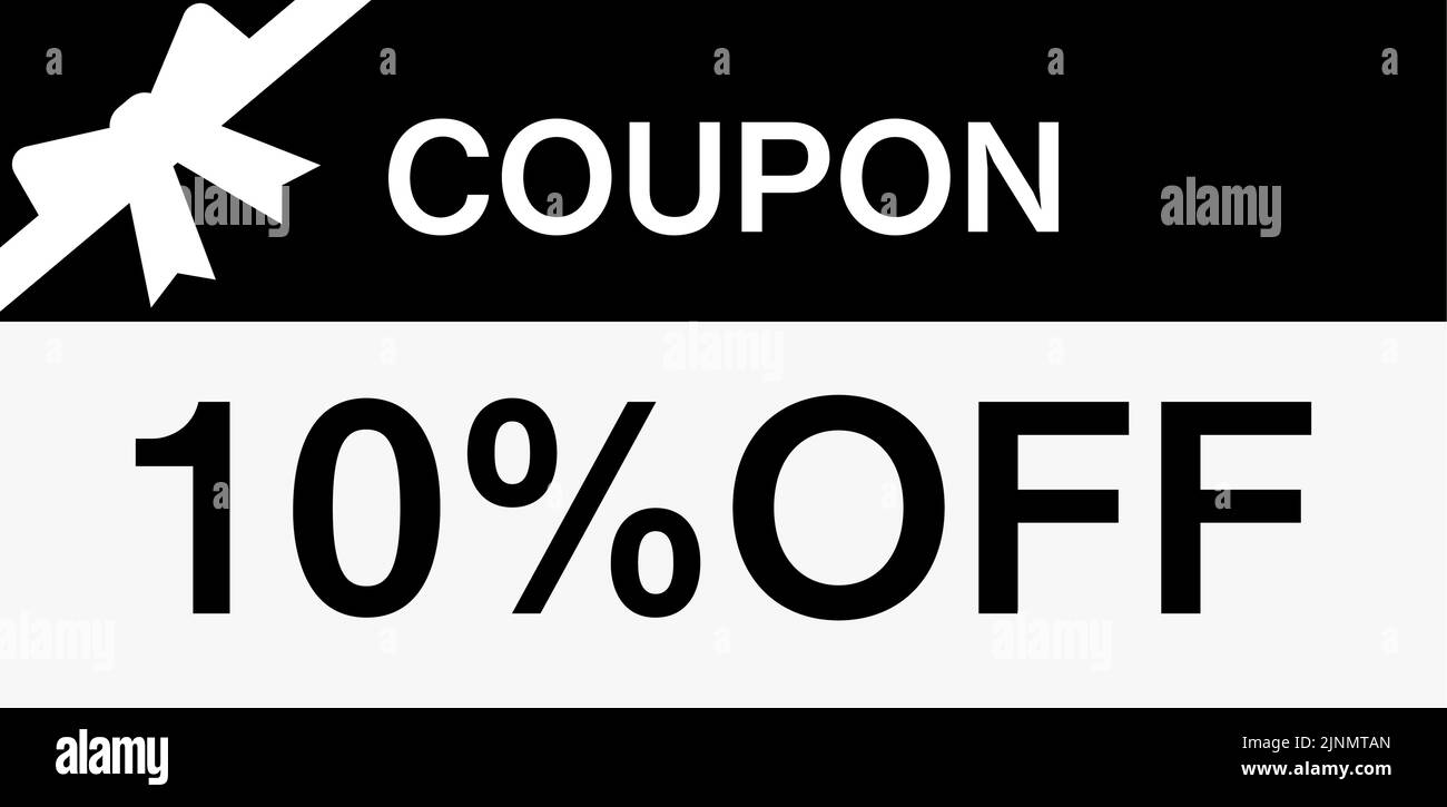 Un bon de réduction simple de 10 % pour faire du shopping Illustration de Vecteur