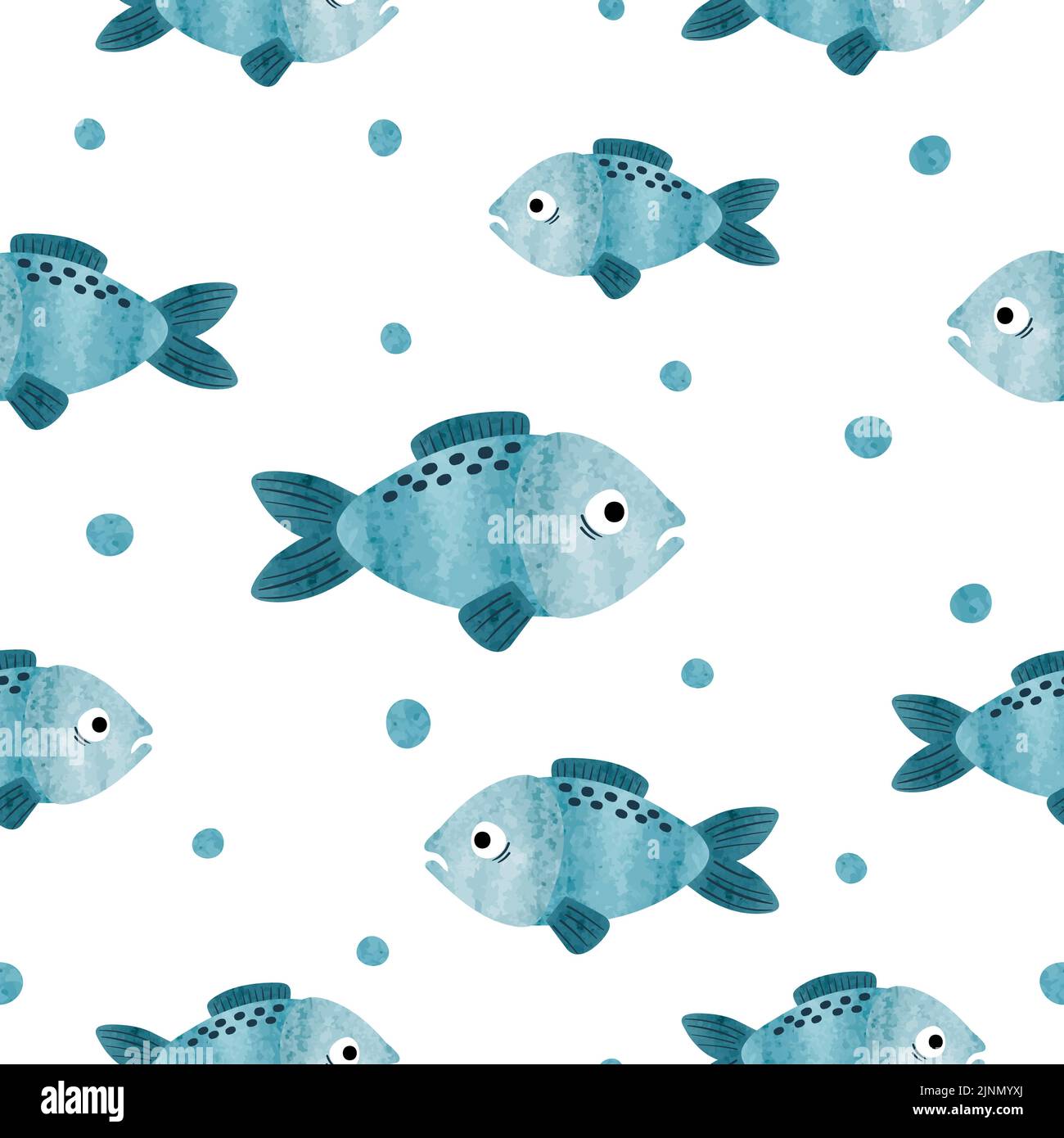 Motif de poissons de mer vectorisé sans couture. Illustration de Vecteur