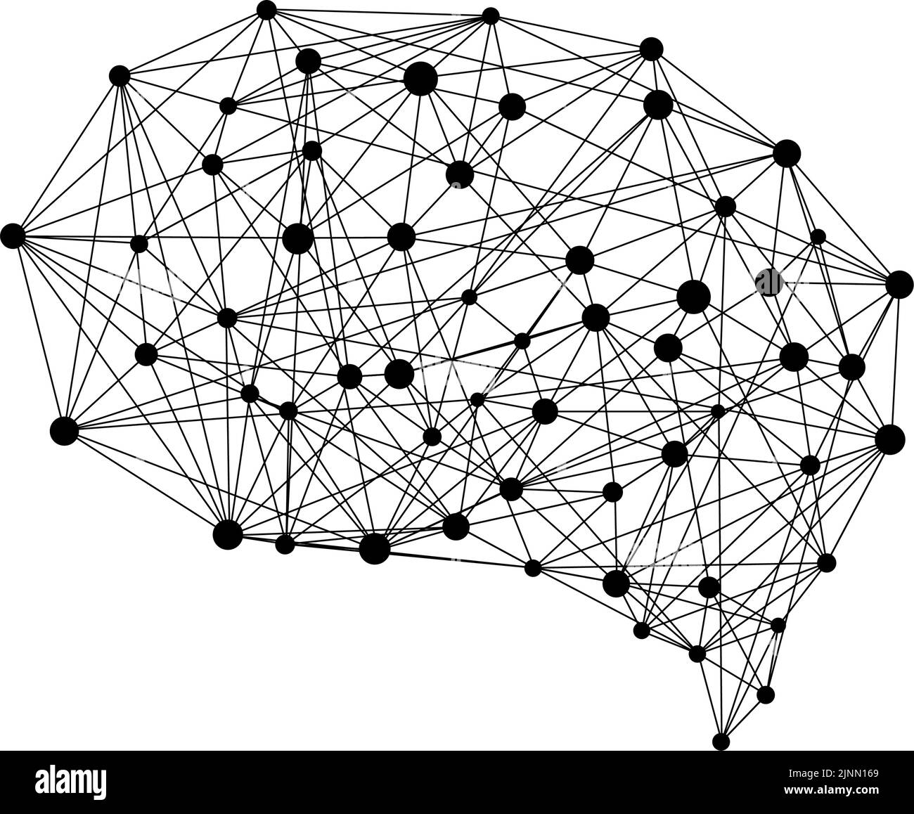 Résumé, image technologique qui imite un cerveau noir et blanc. Illustration de Vecteur