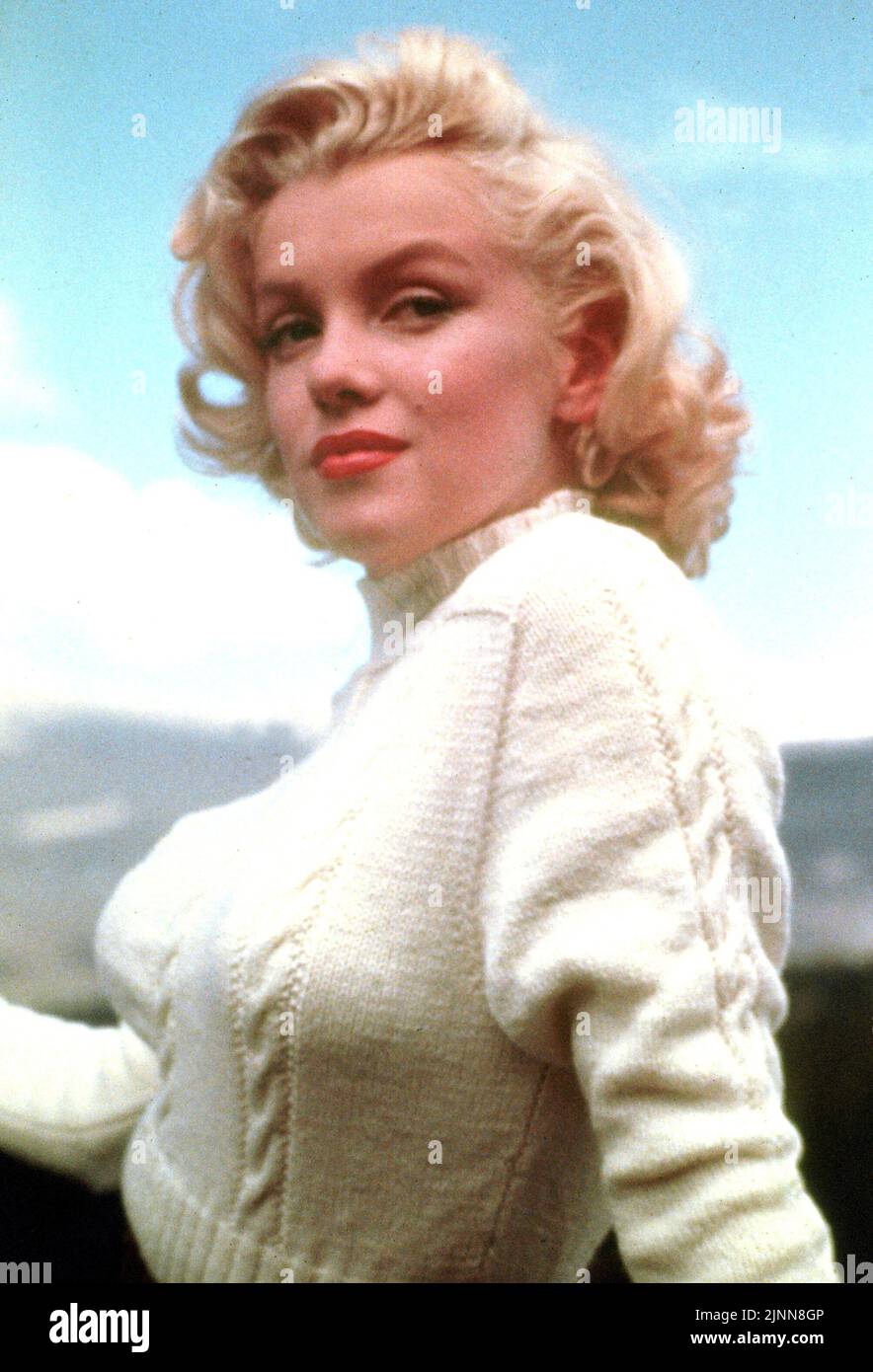 Photo de l'actrice dans une photo prise pour le film de 1954 River of No Return. Banque D'Images