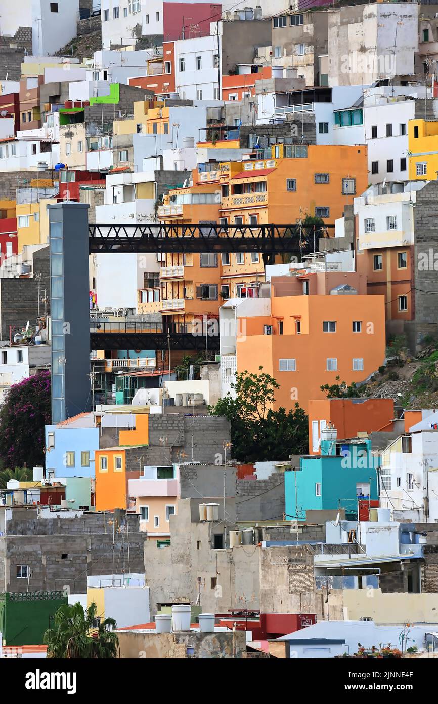 Mirador Casas de colores à Las Palmas de Gran Canaria. Las Palmas, Grande Canarie, Îles Canaries, Espagne Banque D'Images