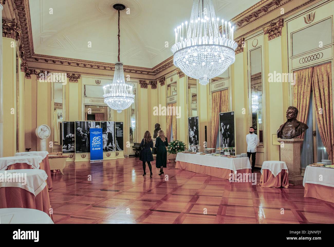 Foyer à la Scala, Teatro alla Scala, Milan, Lombardie, Italie du Nord, Italie Banque D'Images