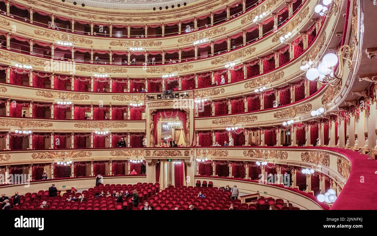 Auditorium, salle de la Scala, Teatro alla Scala, Milan, Lombardie, Italie du Nord, Italie Banque D'Images