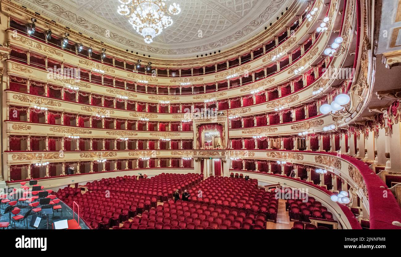 Auditorium, salle de la Scala, Teatro alla Scala, Milan, Lombardie, Italie du Nord, Italie Banque D'Images