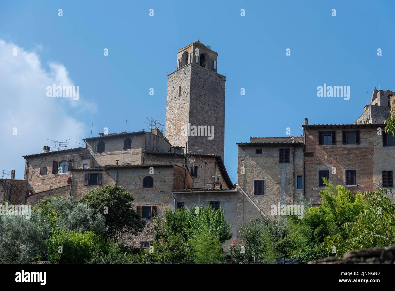 San Gimignano, est également appelé Manhattan médiéval ou ville des Tours, site classé au patrimoine mondial de l'UNESCO, San Gimignano, province de Sienne, Toscane, Italie, Euros Banque D'Images