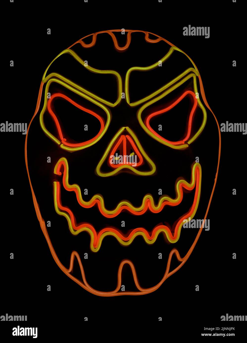 Masque de citrouille à DEL illuminant dans le noir Banque D'Images