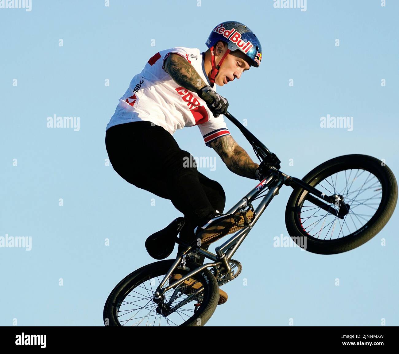 Kieran Reilly (GBR) en qualification BMX Freestyle lors des
