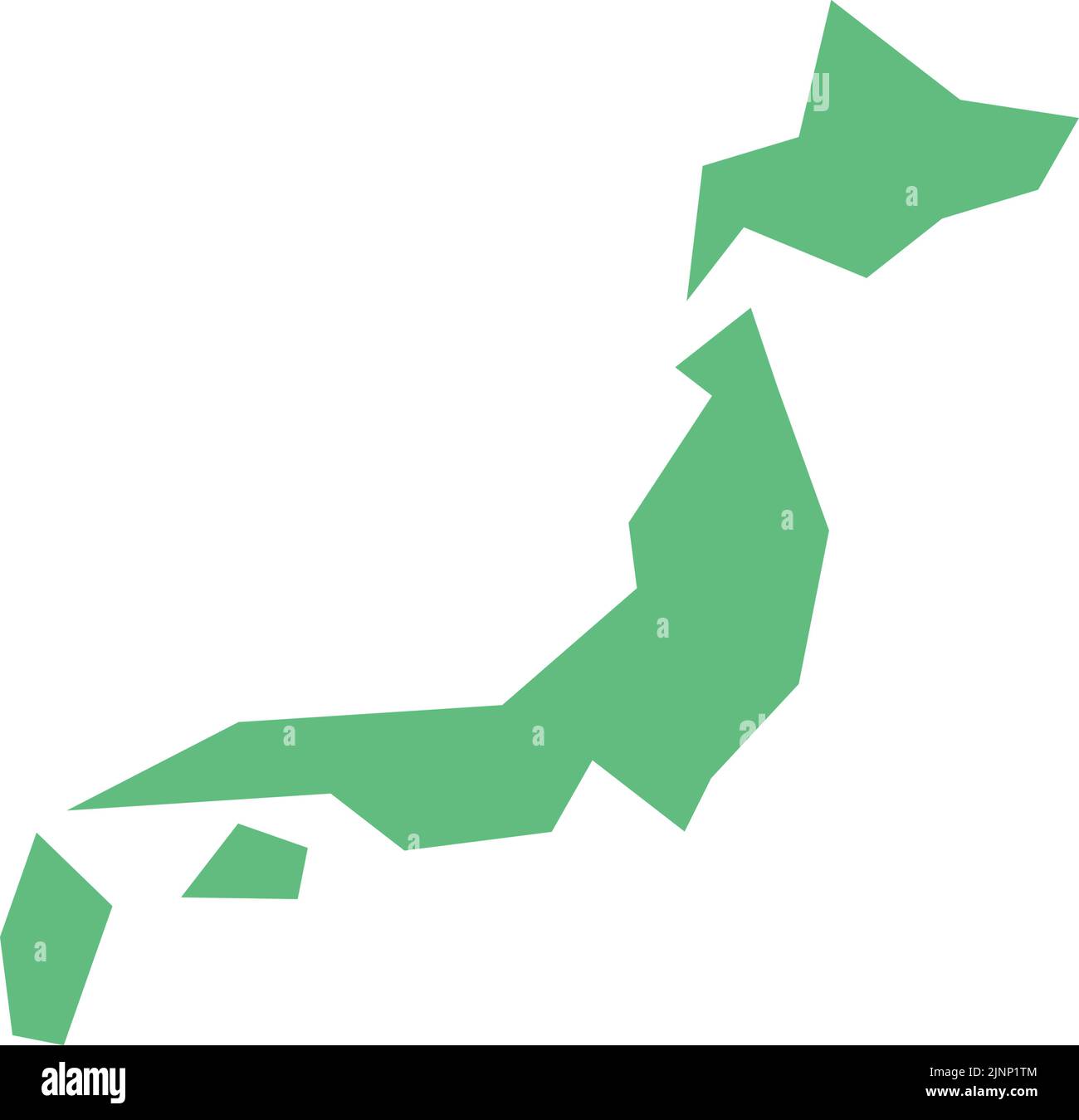 Carte verte simple du Japon Illustration de Vecteur