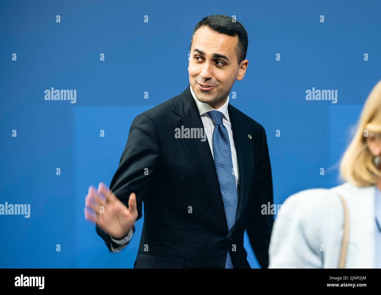 Le ministre italien des Affaires étrangères, Luigi Di Maio, a fait un pas en avant vers la réunion informelle des ministres des Affaires étrangères de l'OTAN à Berlin. Banque D'Images