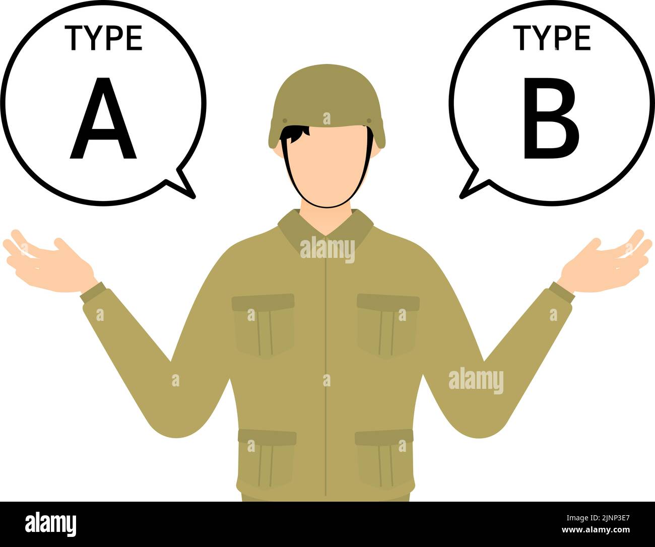 Posture du soldat, suggérant A et B. Illustration de Vecteur