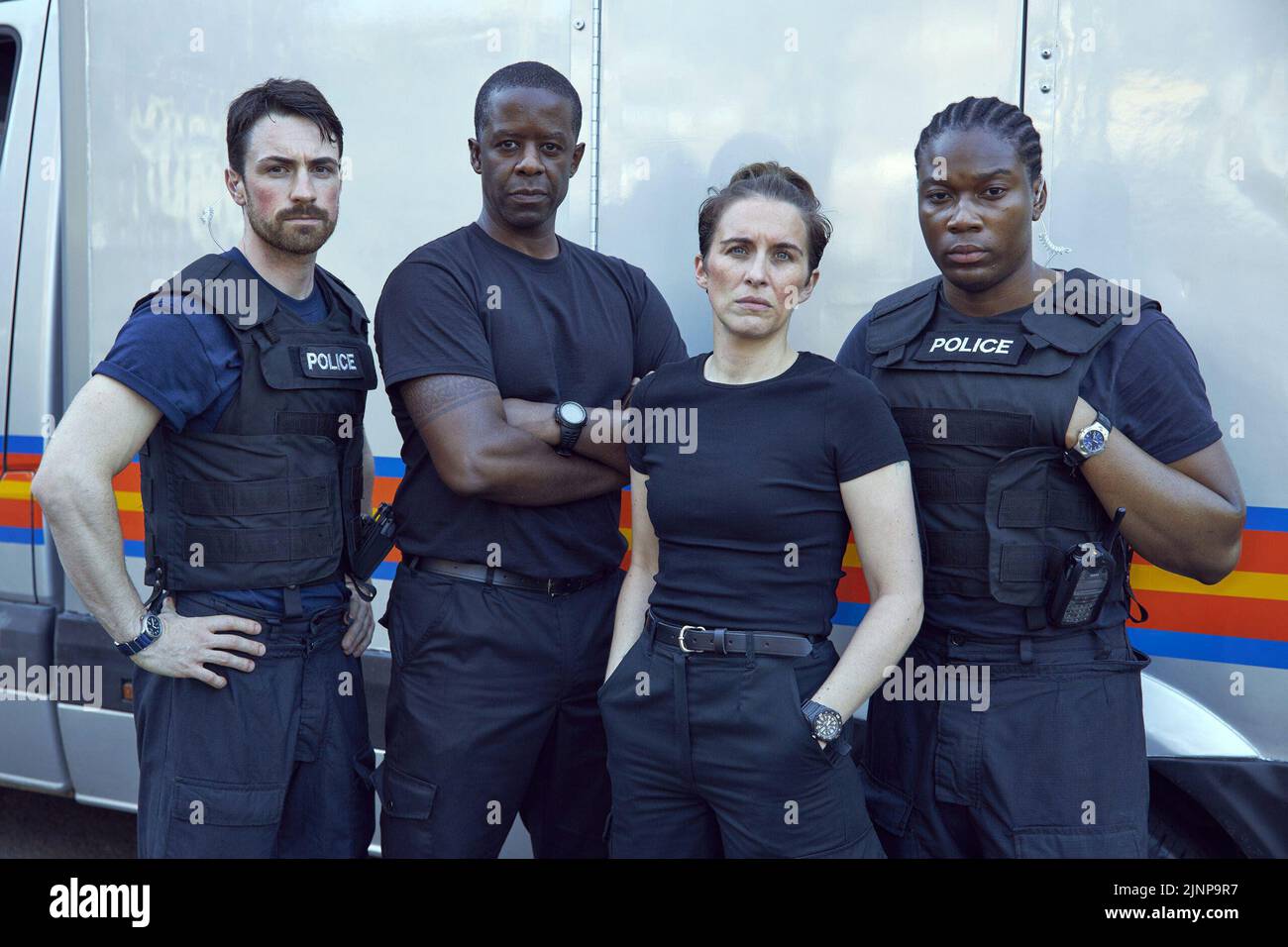 ADRIAN LESTER, VICKY MCCLURE, ERIC SHANGO et TOM STOKES au POINT DE DÉCLENCHEMENT (2022), dirigé par JENNIE DARNELL et GILLES BANNIER. Credit: HTM Productions / Album Banque D'Images