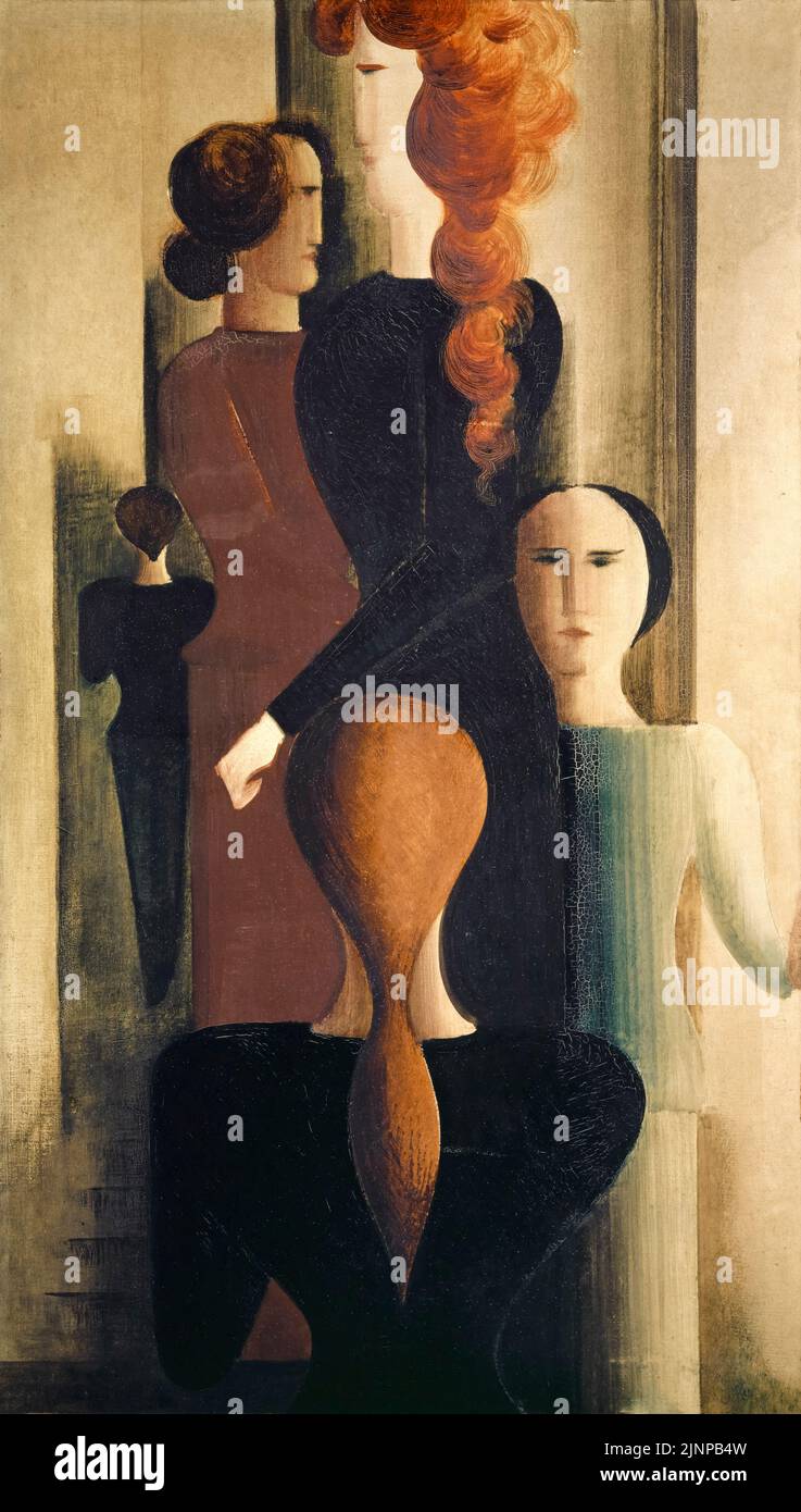 Peinture Oskar Schlemmer, femmes sur Stairway, huile sur toile, 1925 Banque D'Images