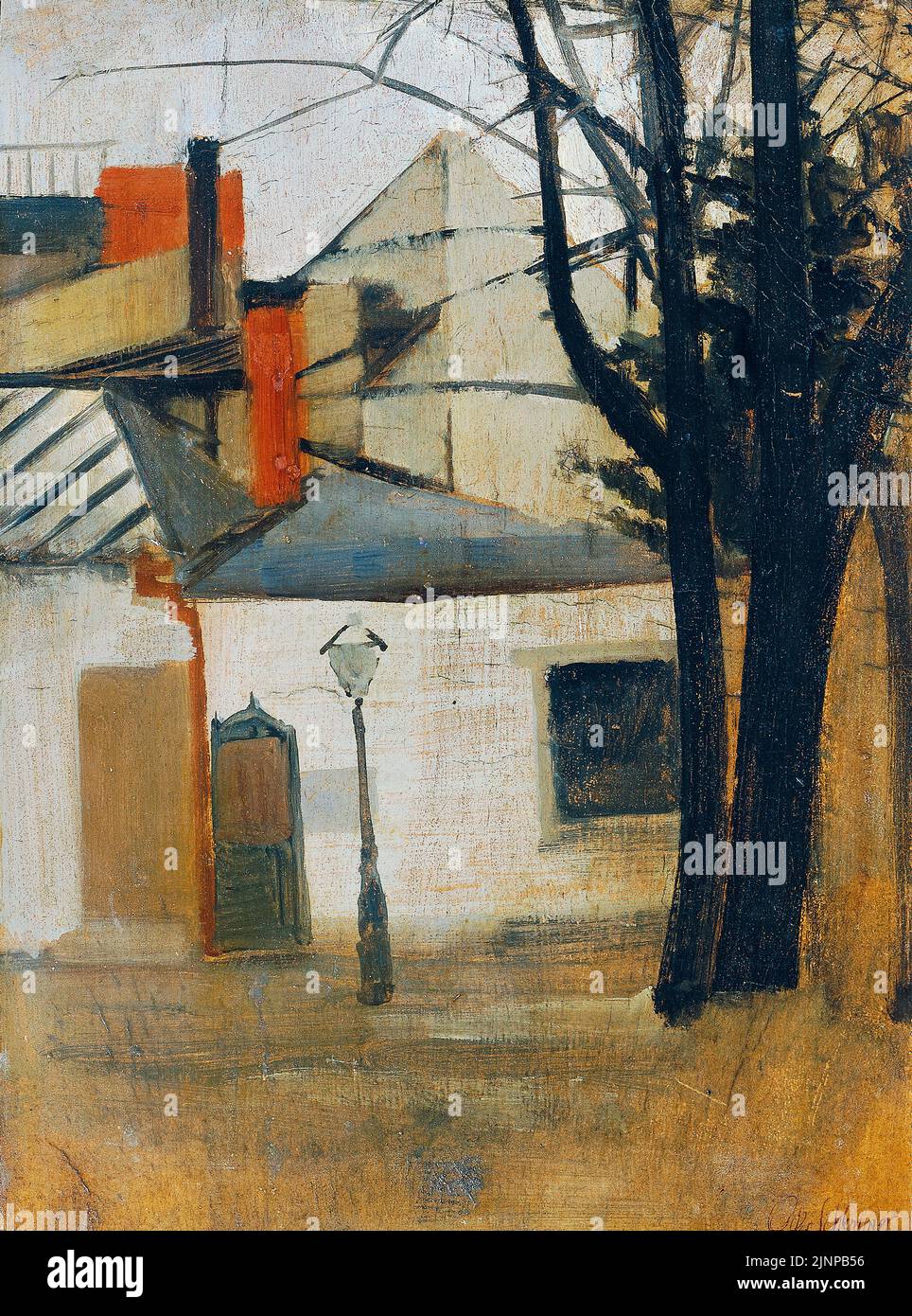 Oskar Schlemmer, Gassenwinkel, peinture à l'huile sur carton, vers 1911 Banque D'Images