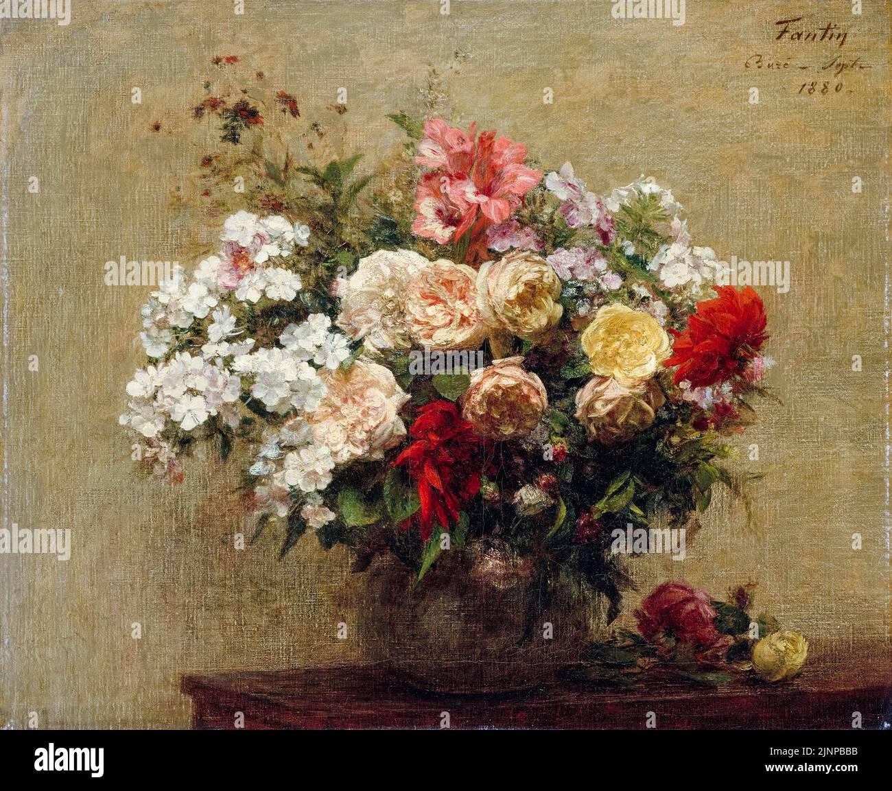 Henri Fantin Latour, fleurs d'été, peinture encore à l'huile sur toile, 1880 Banque D'Images
