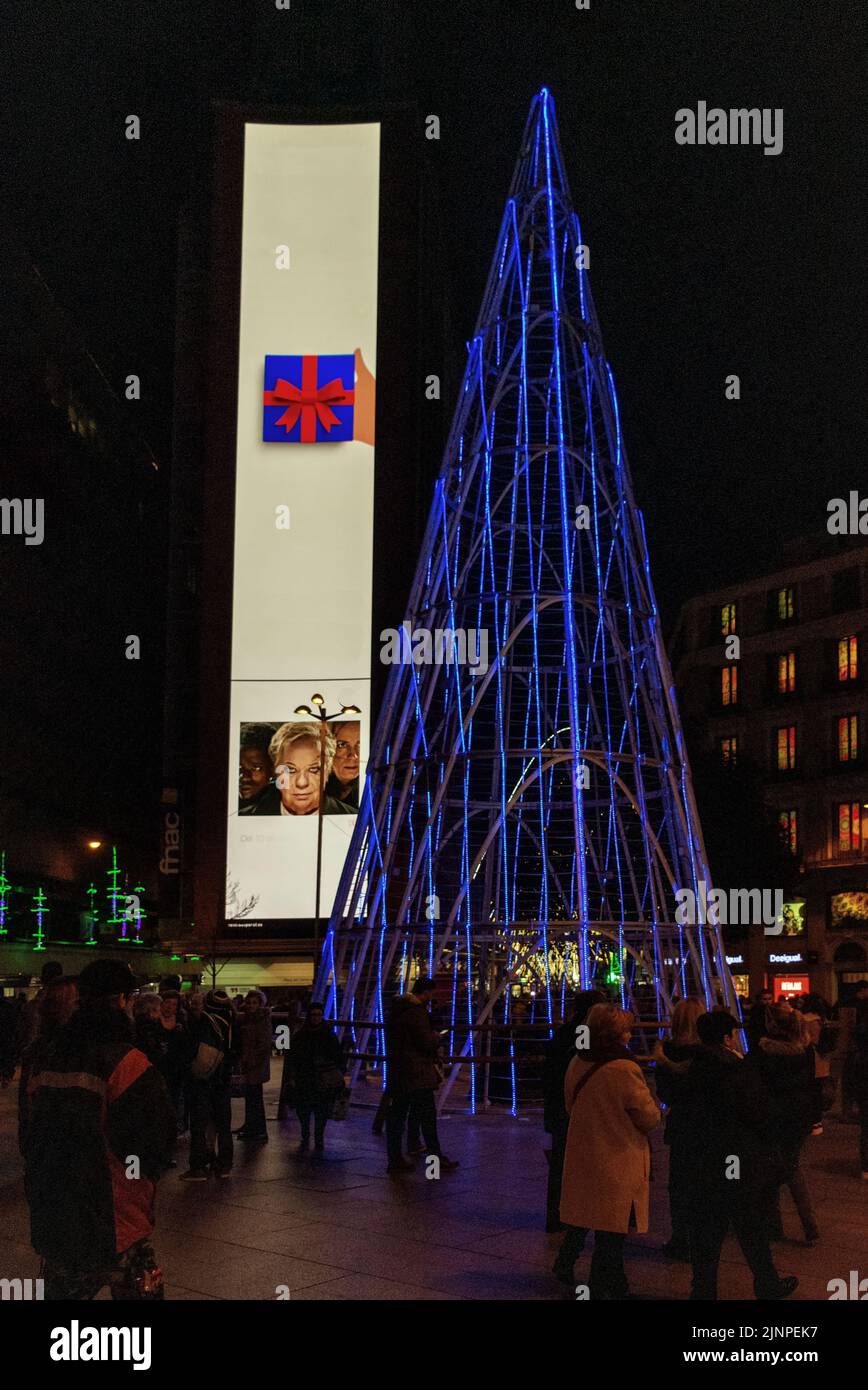 Decoración Navideña en Madrid, Árbol de luces Banque D'Images