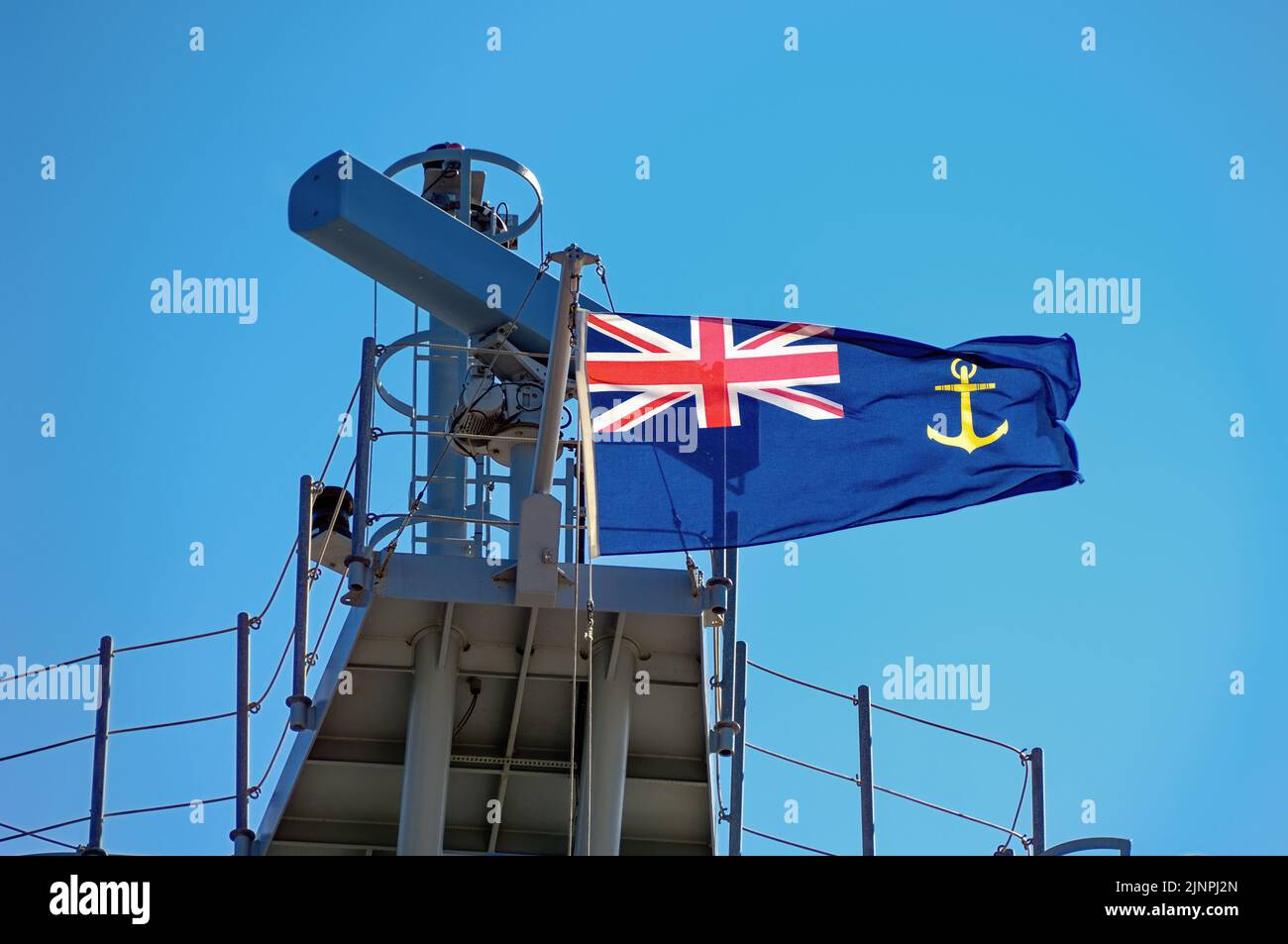 L'enseigne bleue de la Royal Fleet Auxiliary - juin 2007. Banque D'Images
