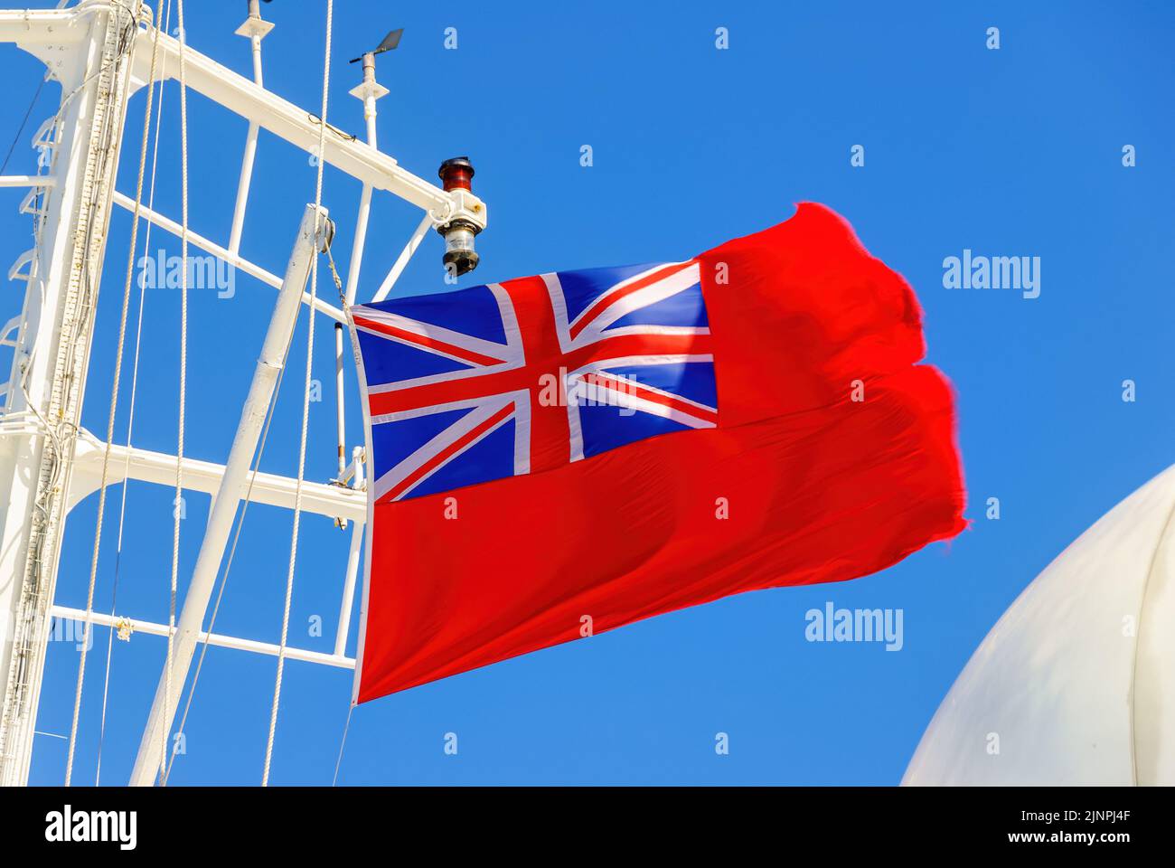 Le Red Ensign est le drapeau national de la marine marchande britannique. Banque D'Images