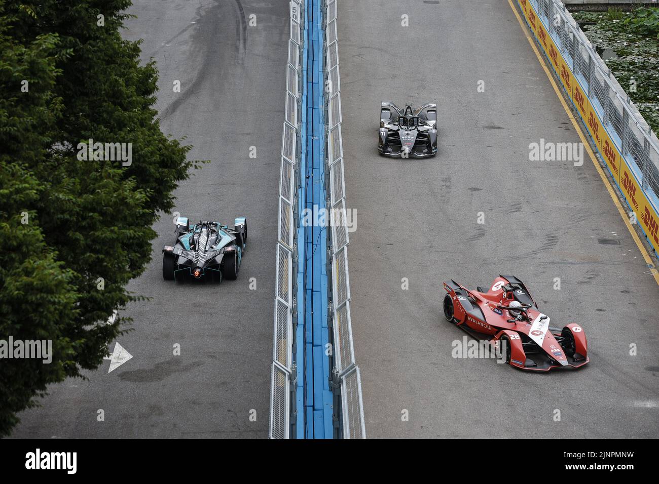 28 ASKEW Oliver (usa), Avalanche Andretti Formula E, BMW IFE.21, action 11 DI GRASSI Lucas (BRA), ROKiT Venturi Racing, Mercedes-EQ Silver Arrow 02, action 10 BIRD Sam (gbr), Jaguar TCS Racing, Jaguar I-Type 5, action pendant l'ePrix de Séoul 2022, 10th rencontre du Championnat du monde de Formule E ABB FIA 2021-22, sur le circuit de rue de Séoul de 12 août à 14, à Séoul, Corée du Sud - photo: Xavi Bonilla/DPPI/LiveMedia Banque D'Images