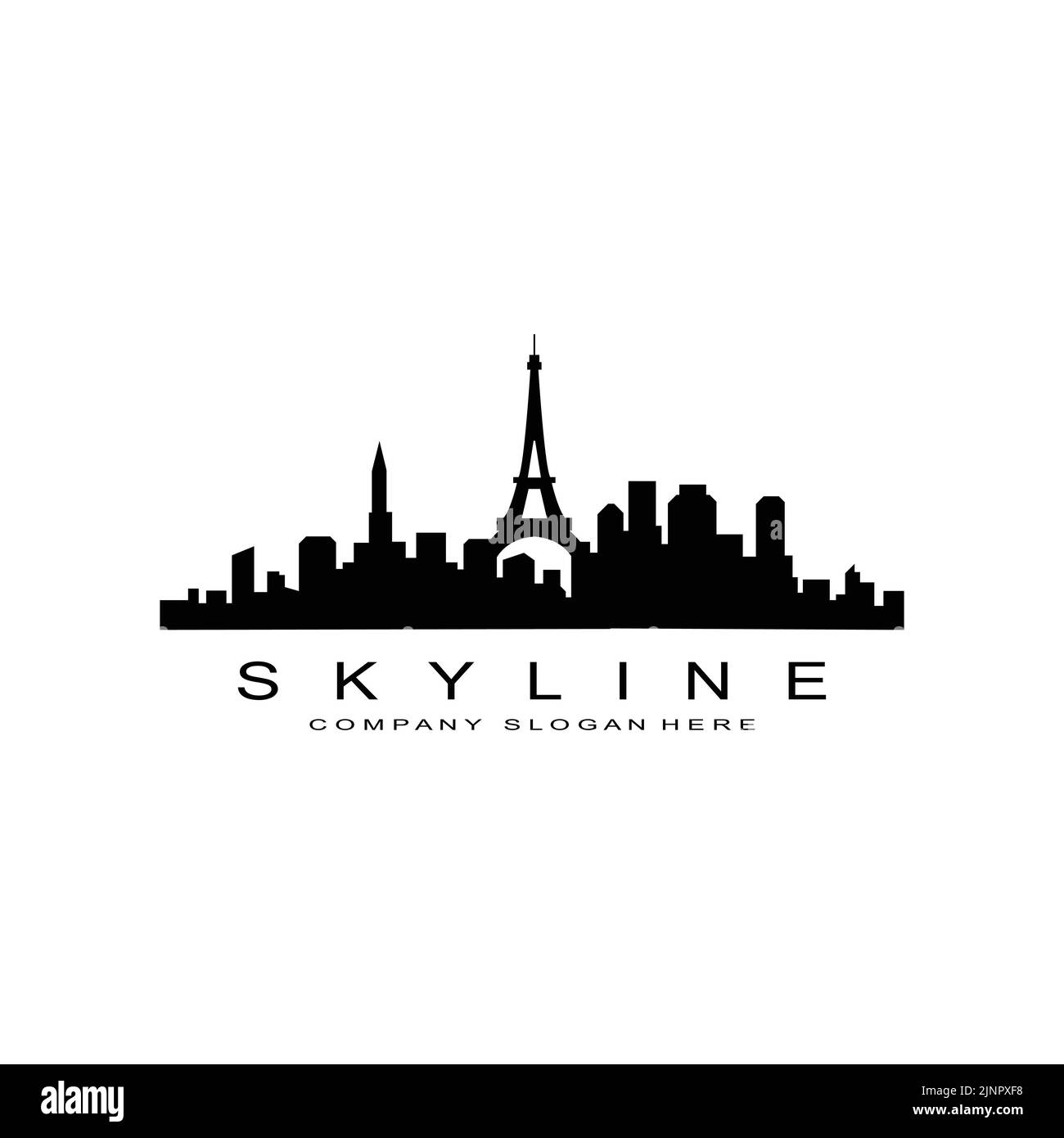 City Skyline, Skyscraper pour Urban Real Estate Building logo Design Vector Illustration de Vecteur