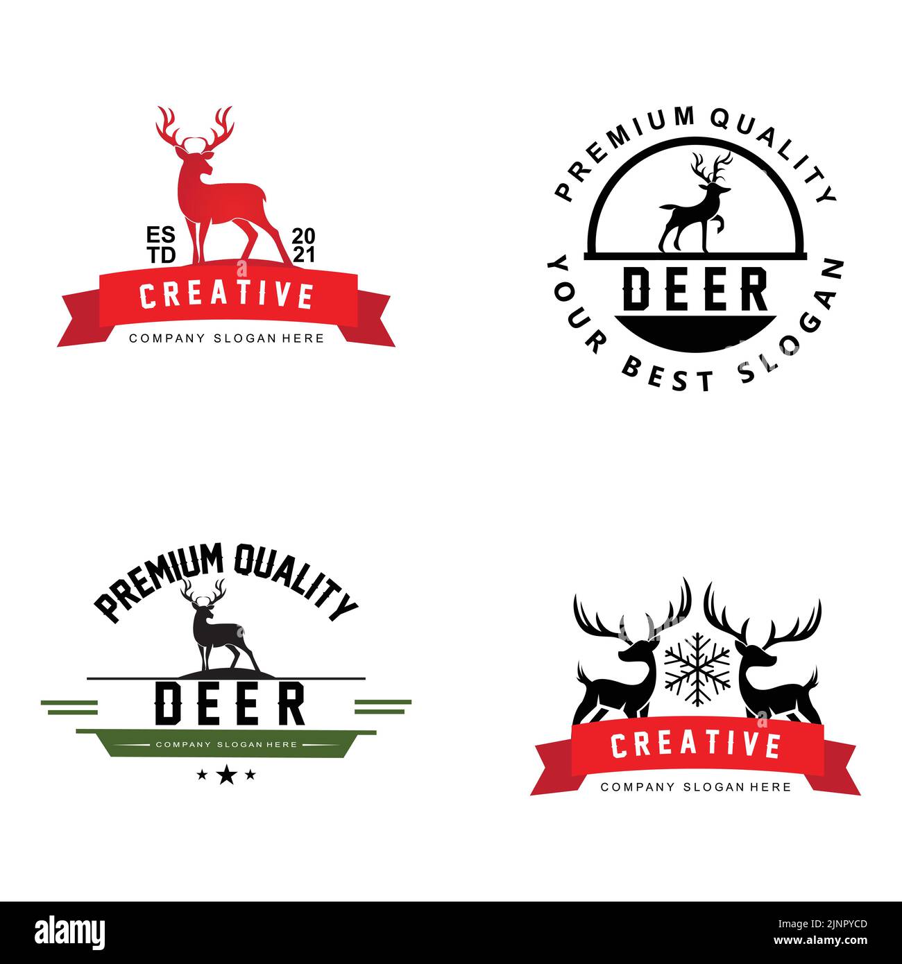 icône vectorielle du logo du cerf animal mammifère, vivant dans la forêt, illustration du design Illustration de Vecteur