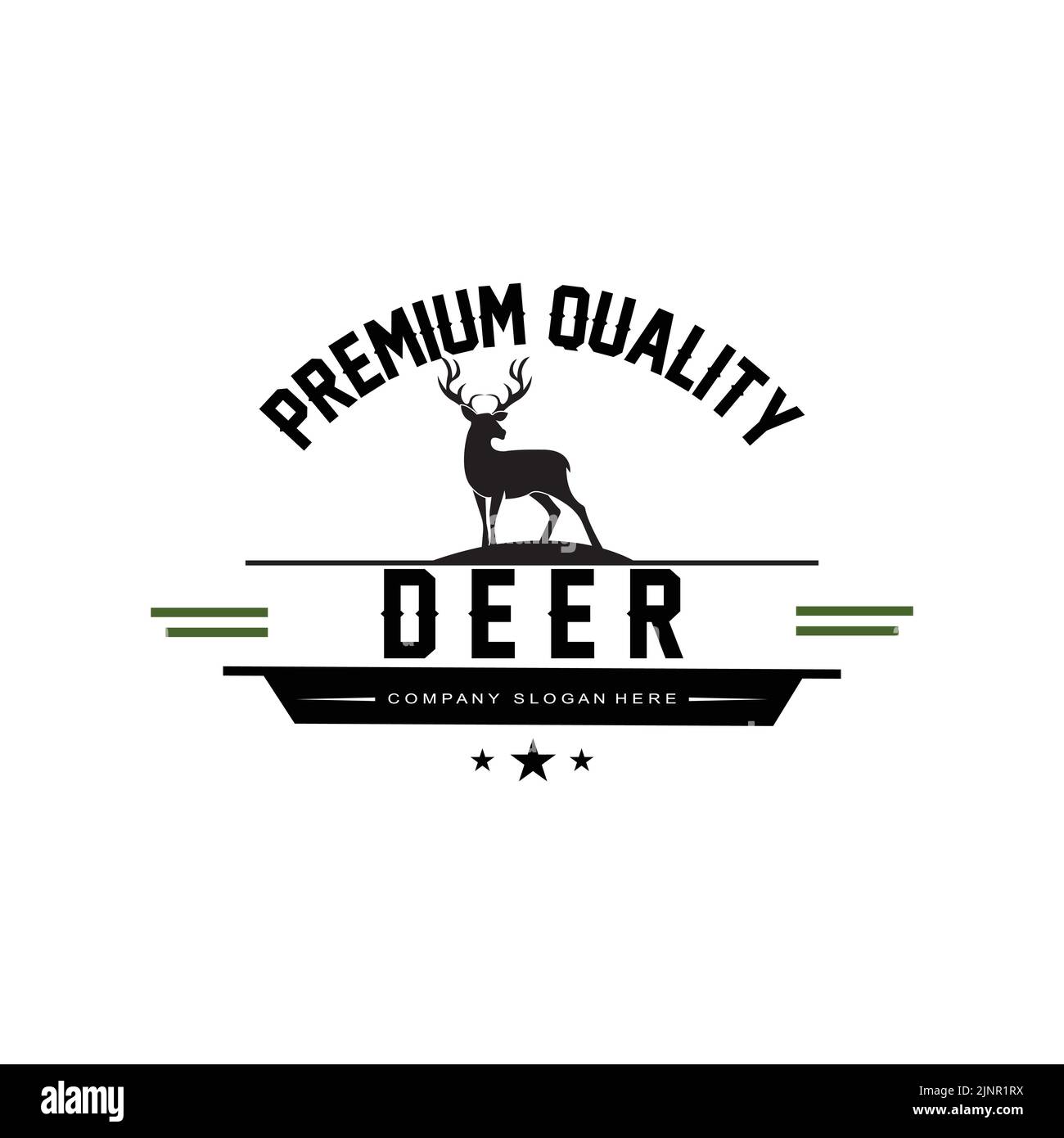 icône vectorielle du logo du cerf animal mammifère, vivant dans la forêt, illustration du design Illustration de Vecteur