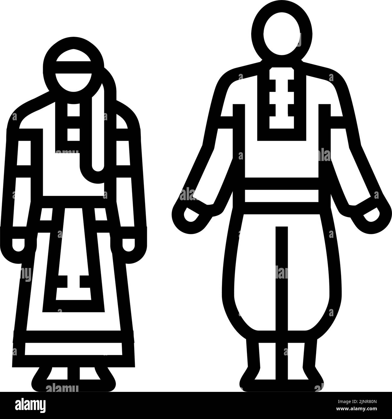 illustration vectorielle de l'icône représentant une ligne de vêtements nationale ukrainienne Illustration de Vecteur