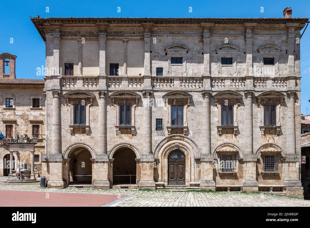 Palazzo Nobili Tarugi à Piazza Grande, Montepulciano, Italie Banque D'Images