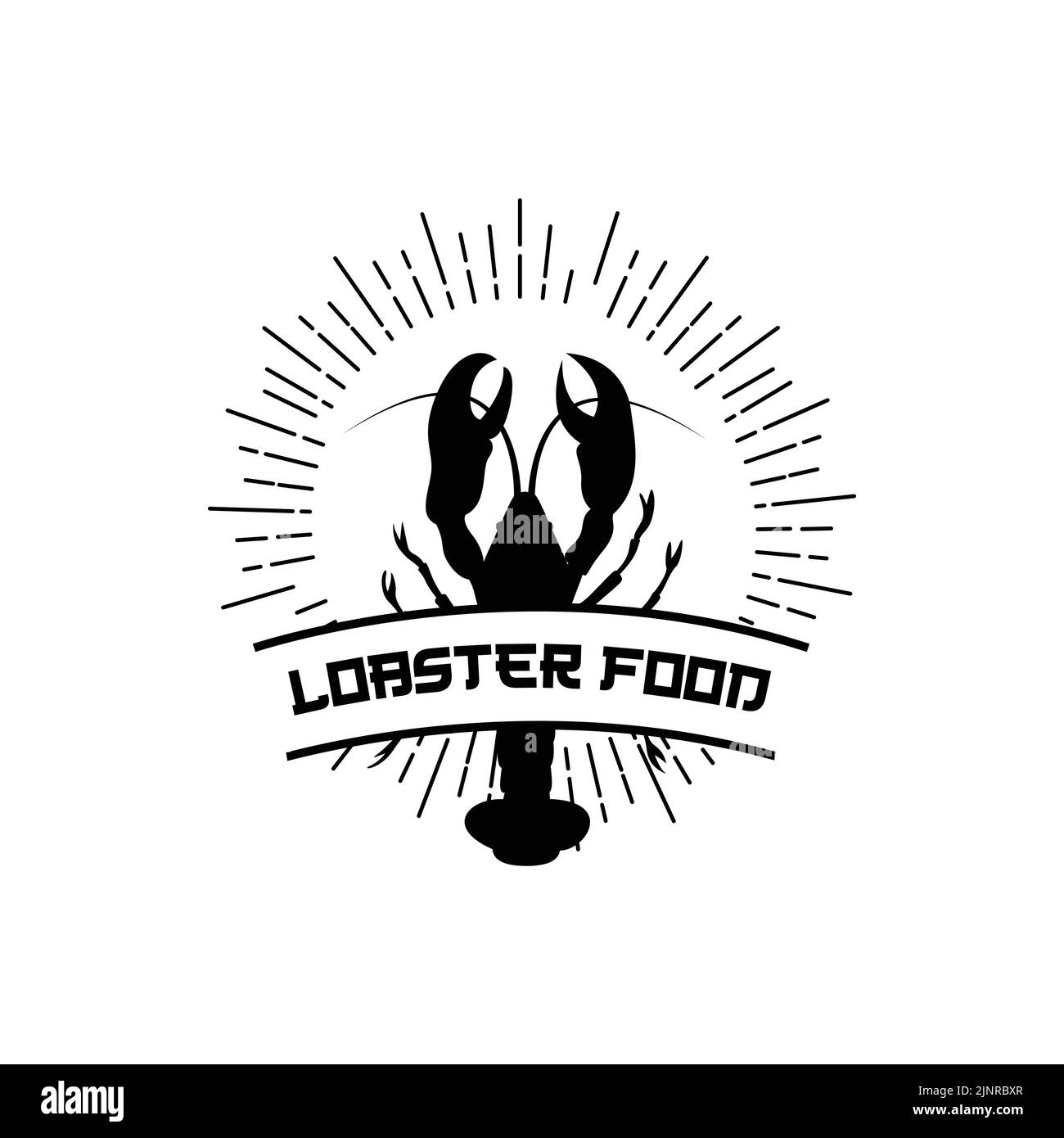 Logo Vector Retro animaux de mer Lobster, fruits de mer, Illustration Design convient pour autocollant, impression d'écran, bannière, Restaurant Company Illustration de Vecteur