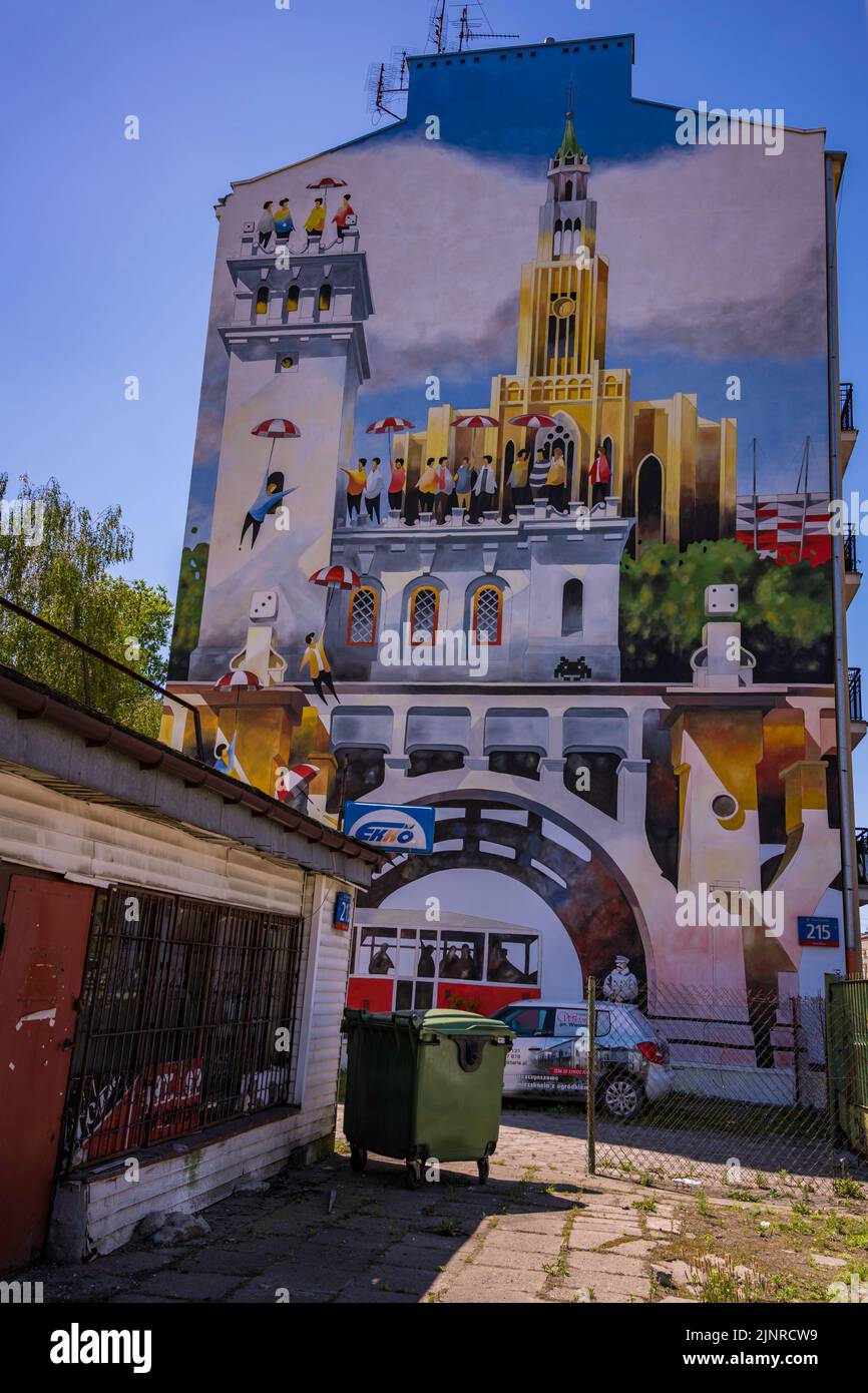 Peintures murales à Varsovie, Pologne Banque D'Images