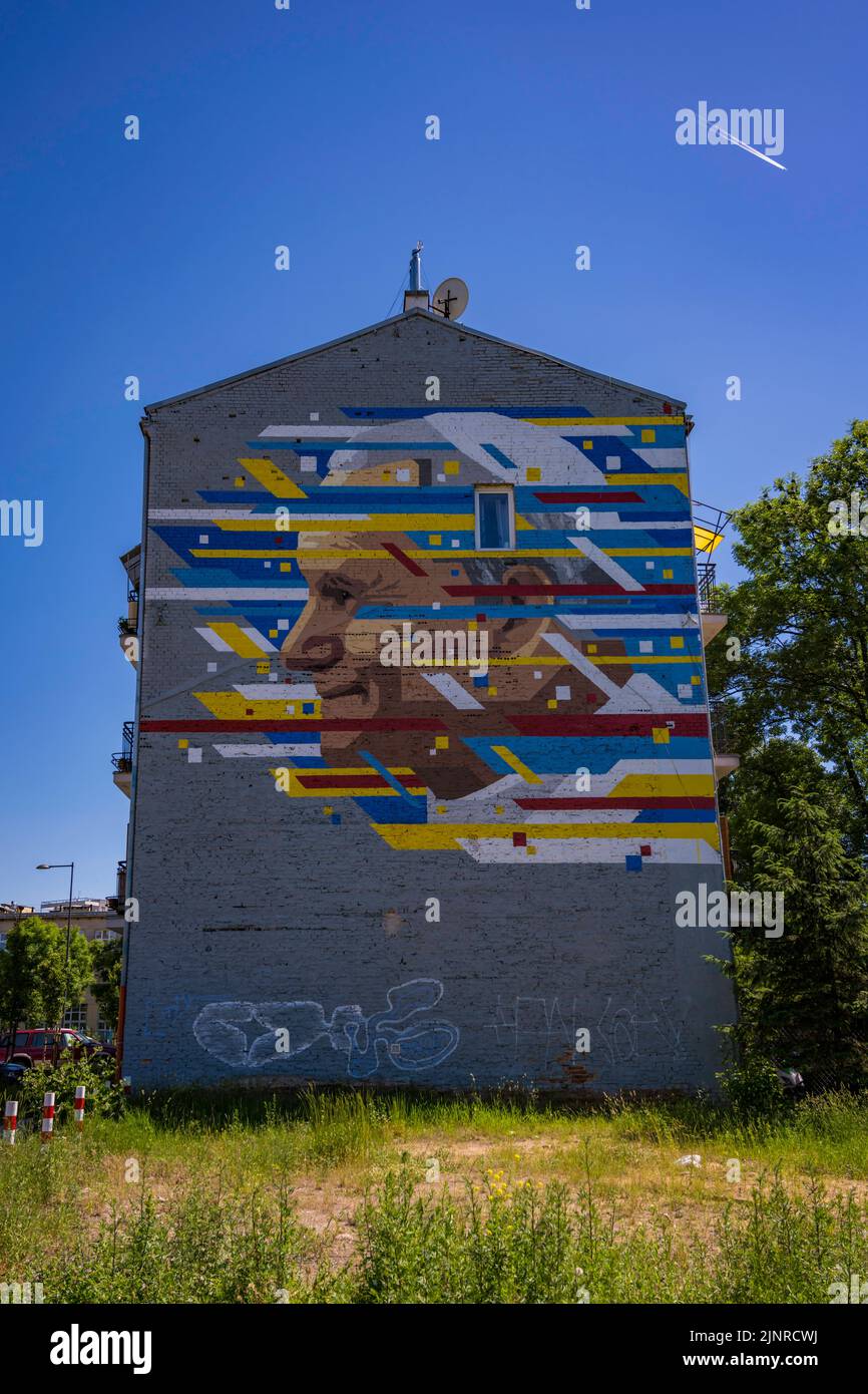 Peintures murales à Varsovie, Pologne Banque D'Images