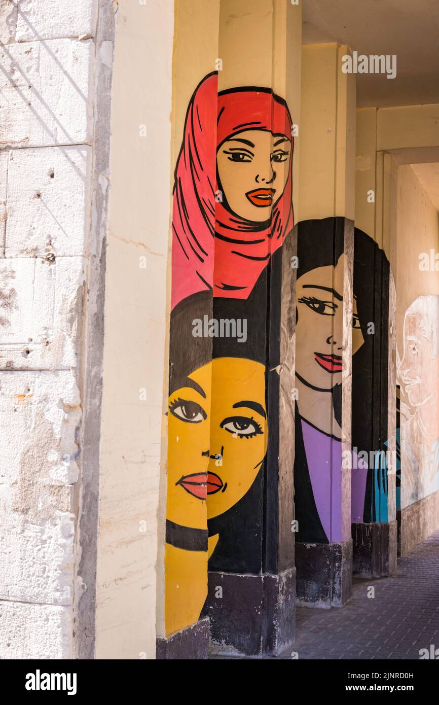 Peintures murales à Varsovie, Pologne Banque D'Images