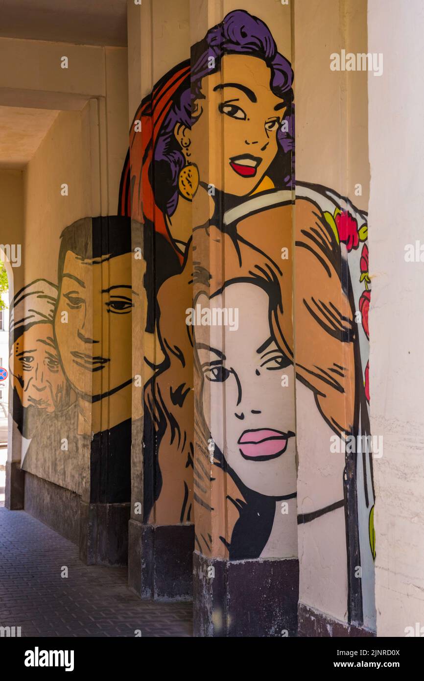 Peintures murales à Varsovie, Pologne Banque D'Images