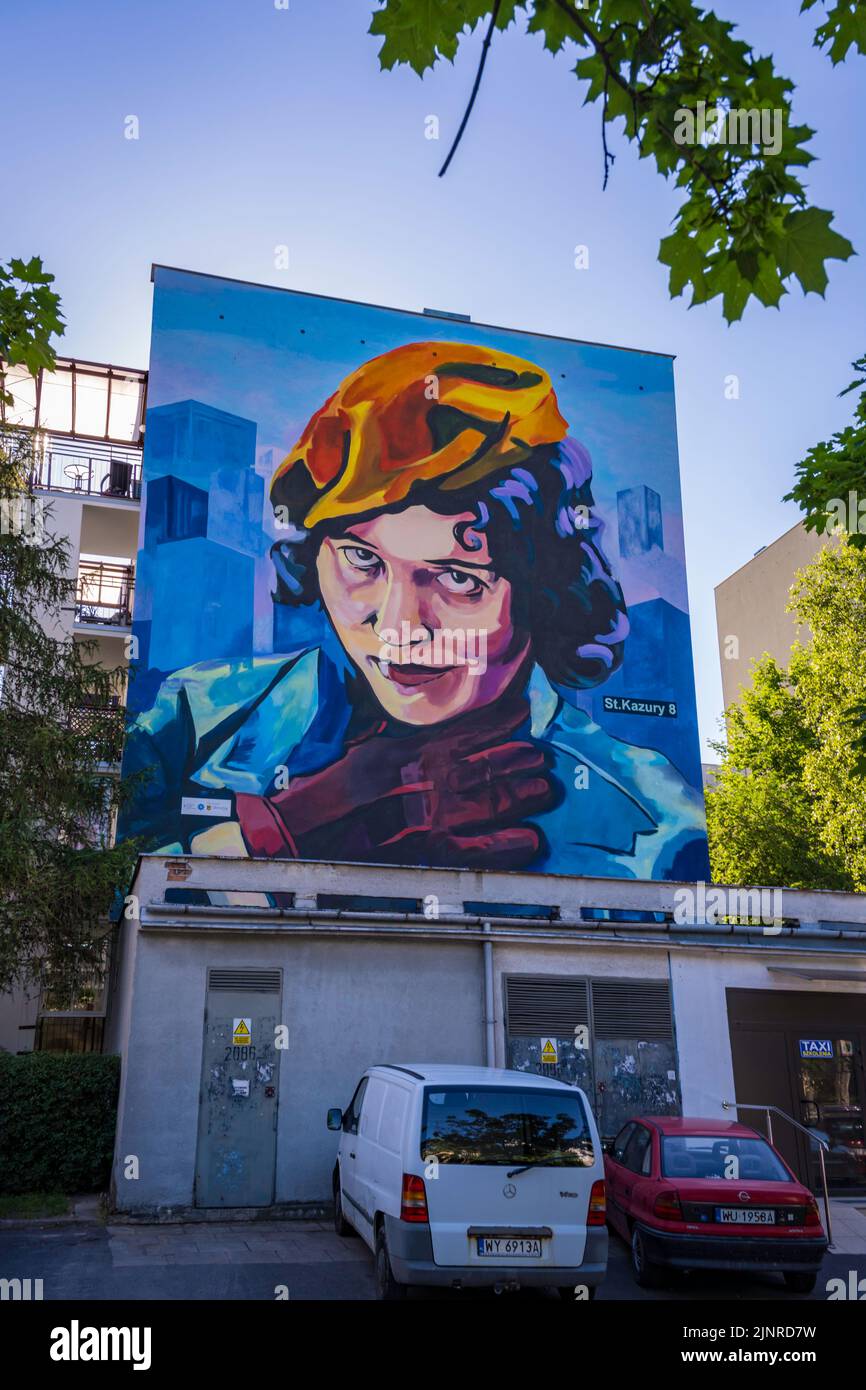 Peintures murales à Varsovie, Pologne Banque D'Images