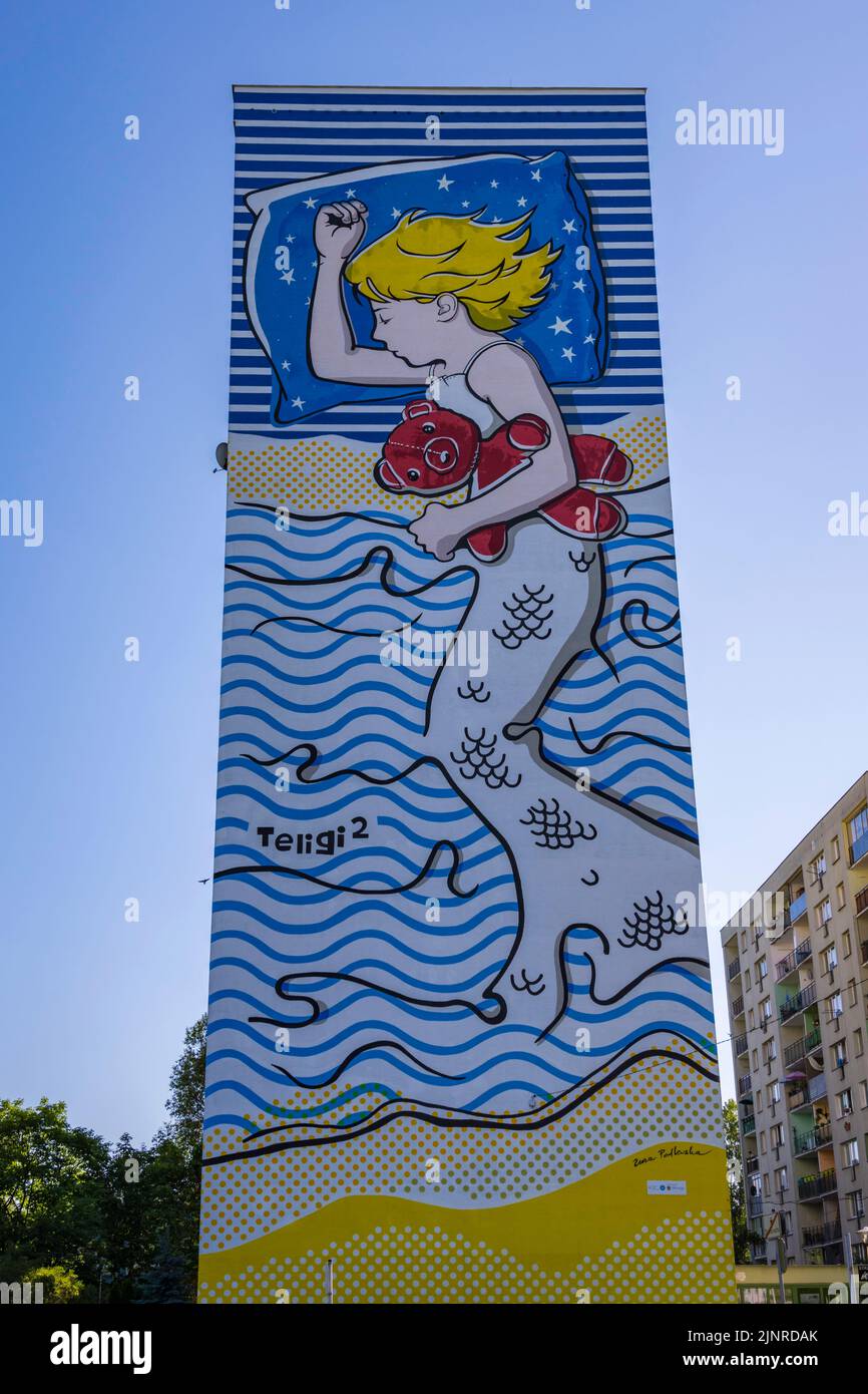 Peintures murales à Varsovie, Pologne Banque D'Images