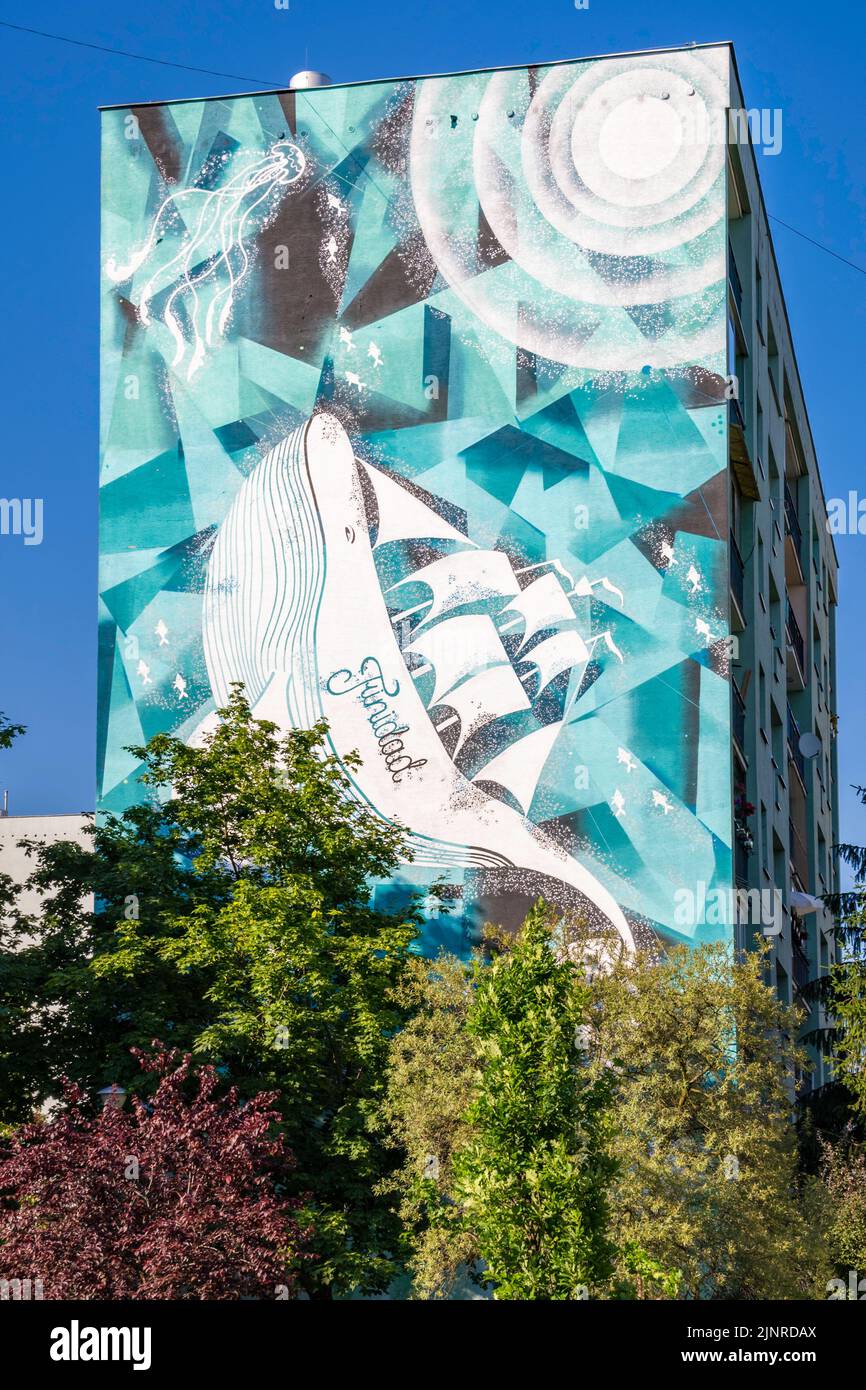 Peintures murales à Varsovie, Pologne Banque D'Images