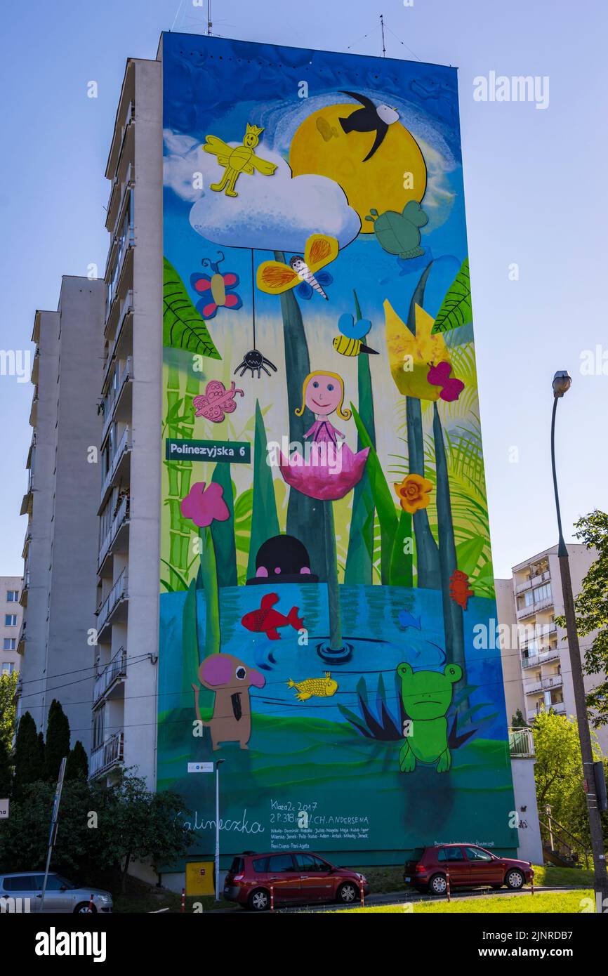 Peintures murales à Varsovie, Pologne Banque D'Images