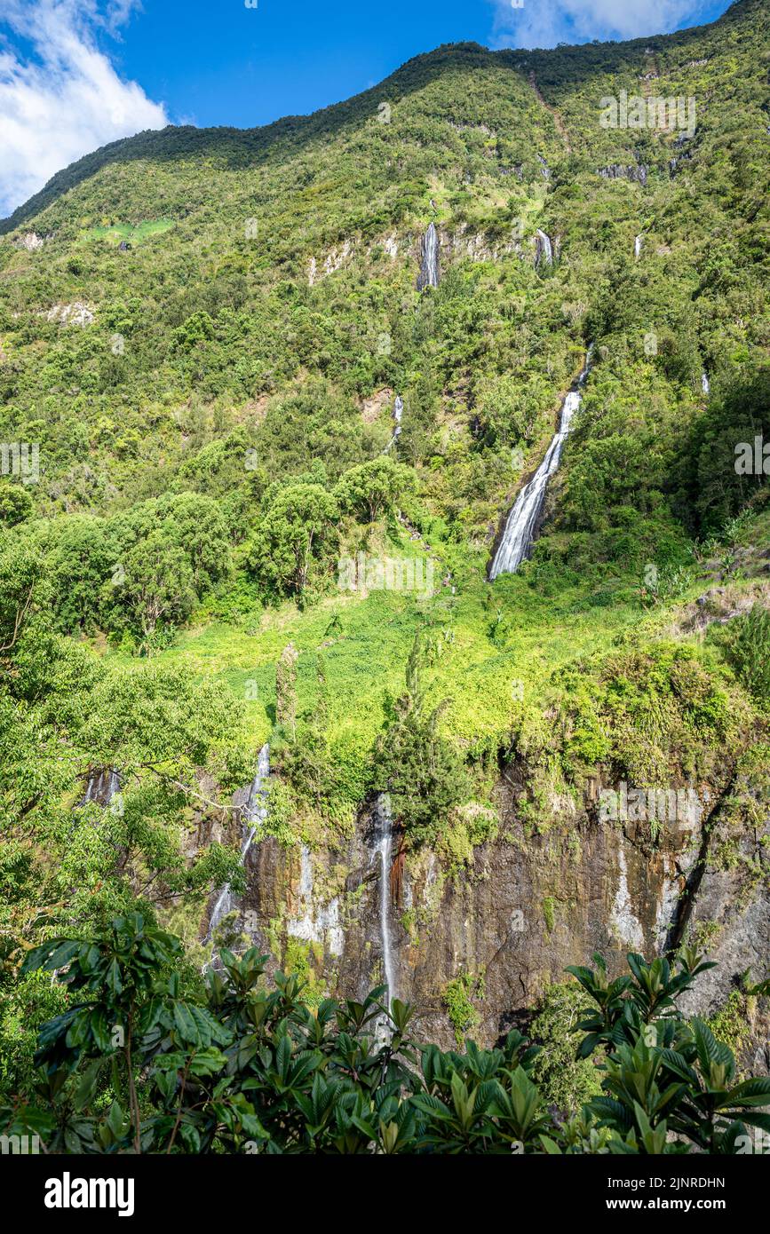Cascade du voile de la Mariee (chute d'eau de la mariée Veil), Île de la Réunion, France Banque D'Images