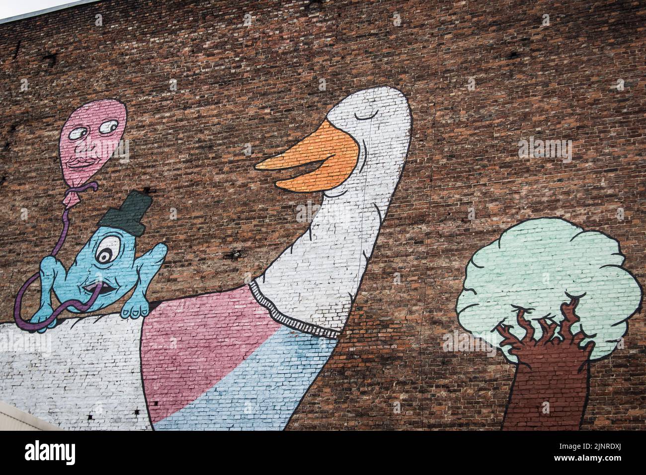 Peintures murales à Varsovie, Pologne Banque D'Images