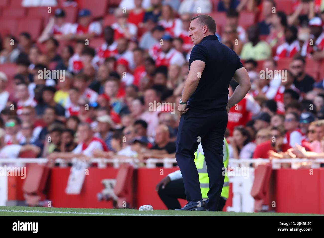 Stade Emirates, Londres, Royaume-Uni. 13th août 2022. Première ligue de football, Arsenal contre Leicester City ; Leicester City Manager Brendan Rogers Credit: Action plus Sports/Alay Live News Banque D'Images