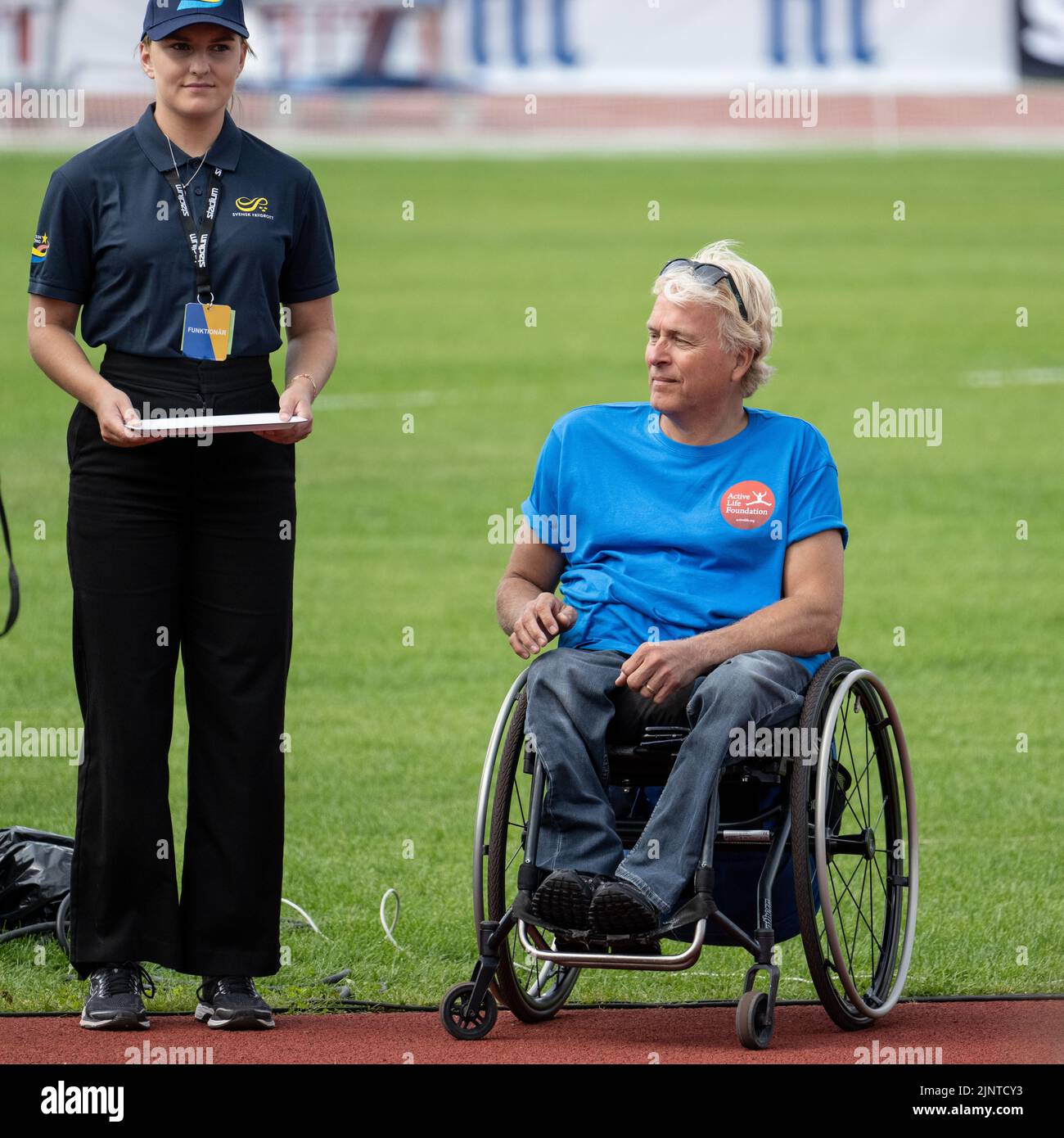 Jonas Jacobsson, joueur de sport suédois et légende paralympique, a participé à tous les jeux paralympiques de 1980 à 2016, gagnant 17 médailles d'or et 30 médailles. Banque D'Images