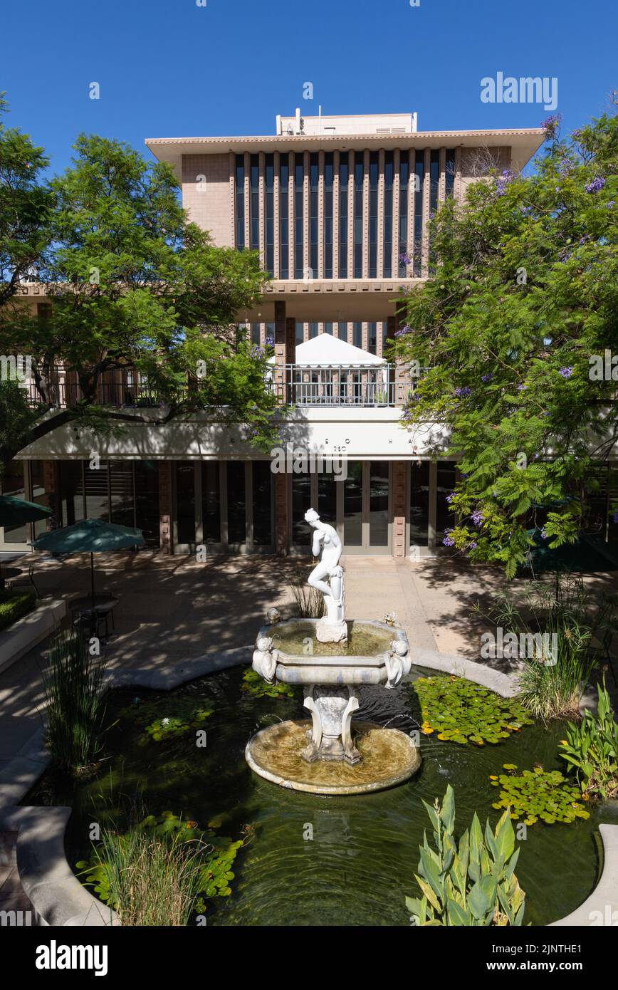 Fontaine sur le campus de Harvey Mudd College Banque D'Images